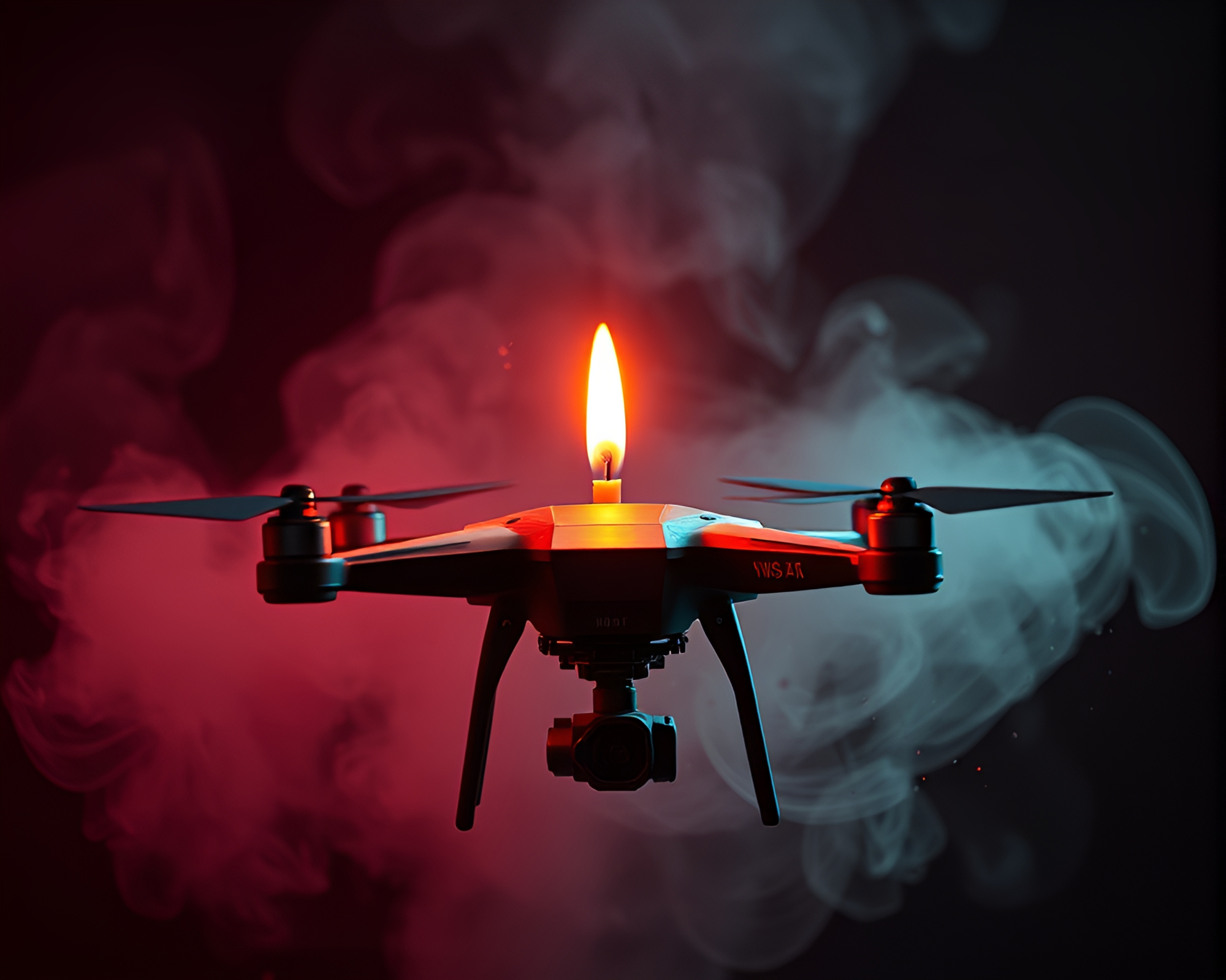 Infrared Drone Capturing Paint Splatter Candle Smoke – free AI stock image