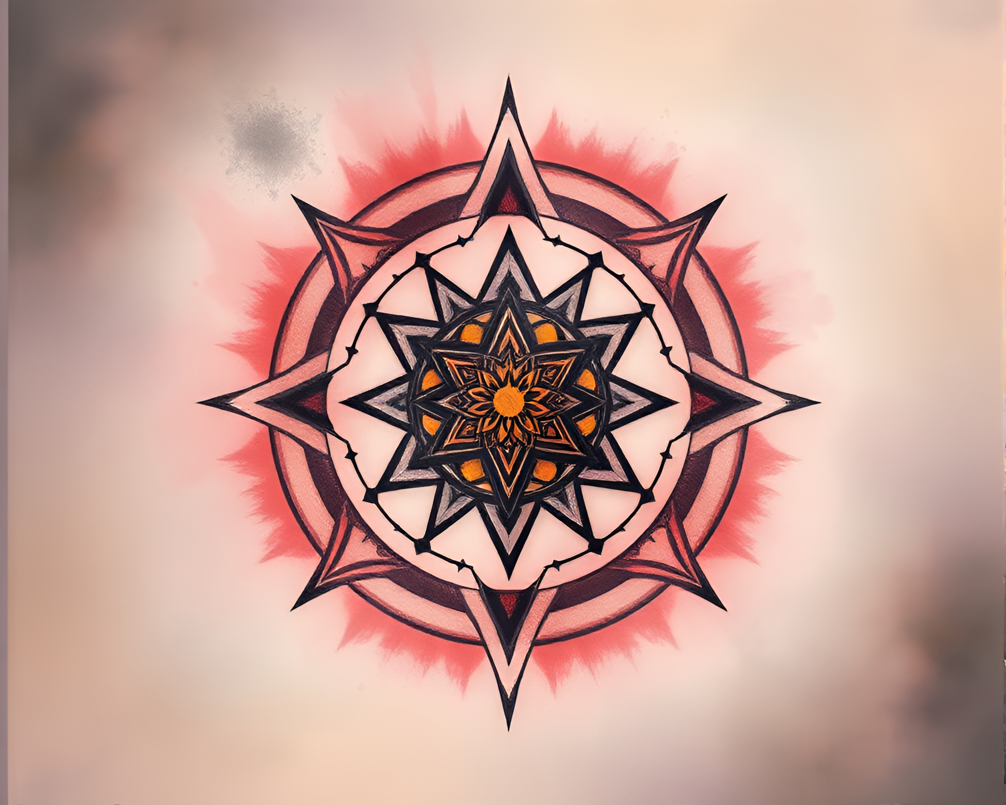 Fractal Sigil in Soft Pastel Dust Overlay – free AI stock image