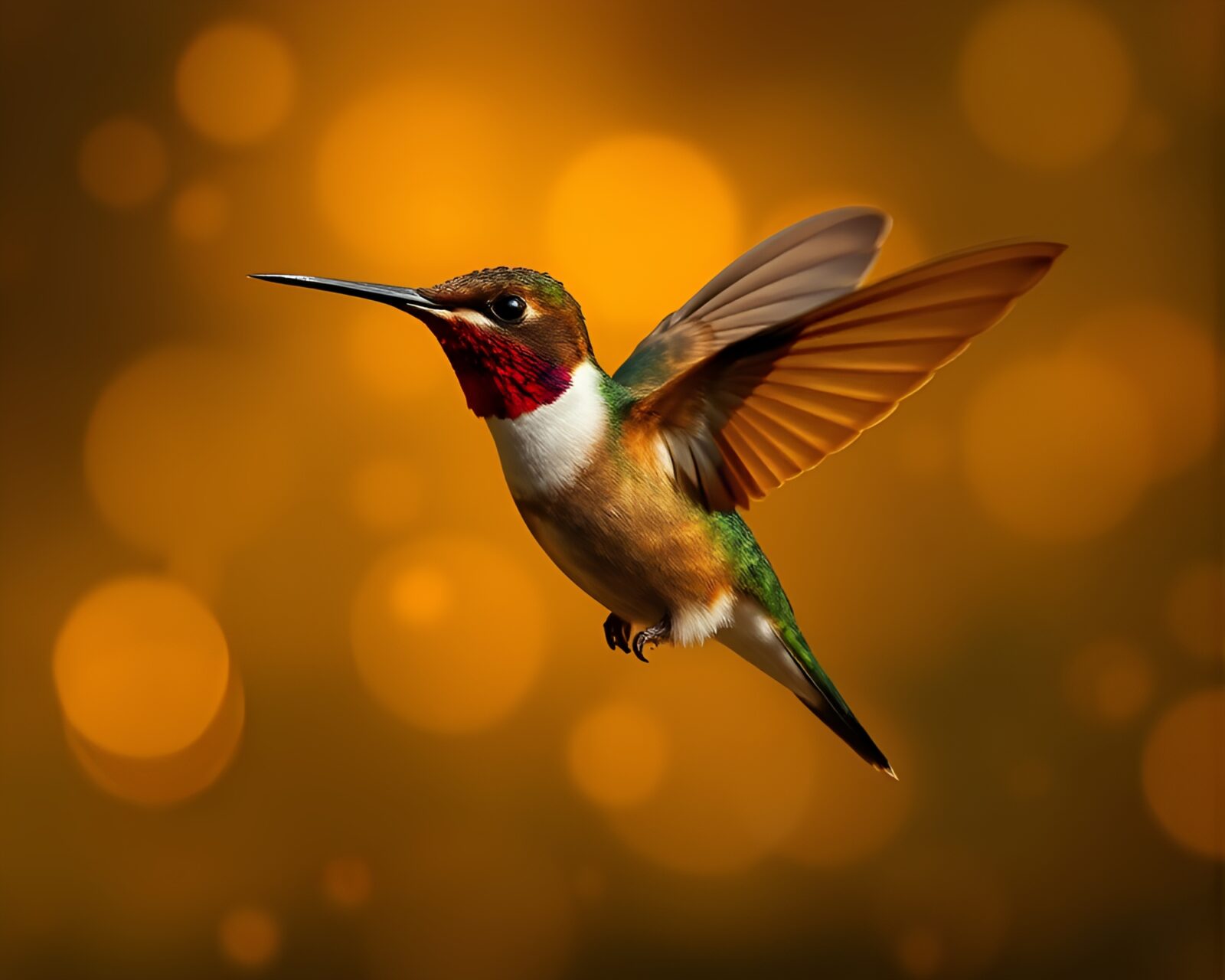 A mystical hummingbird in a dreamy double exposure lithograph