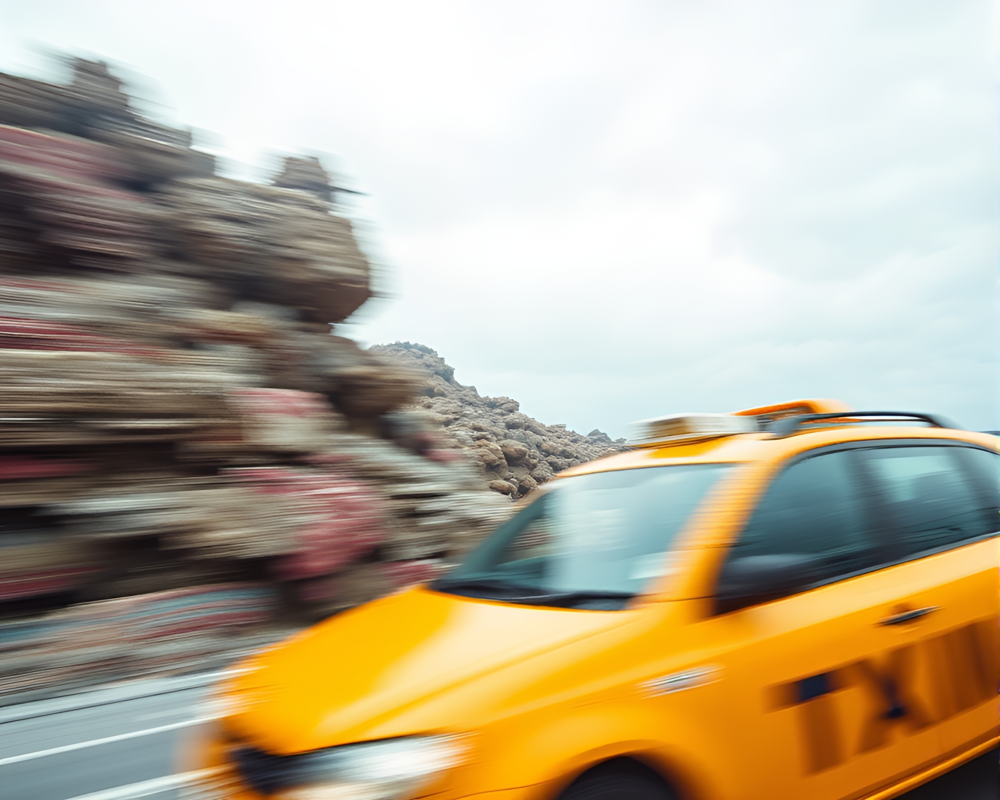 Taxi Streaks through Antarctic Coral Reef – free AI stock image