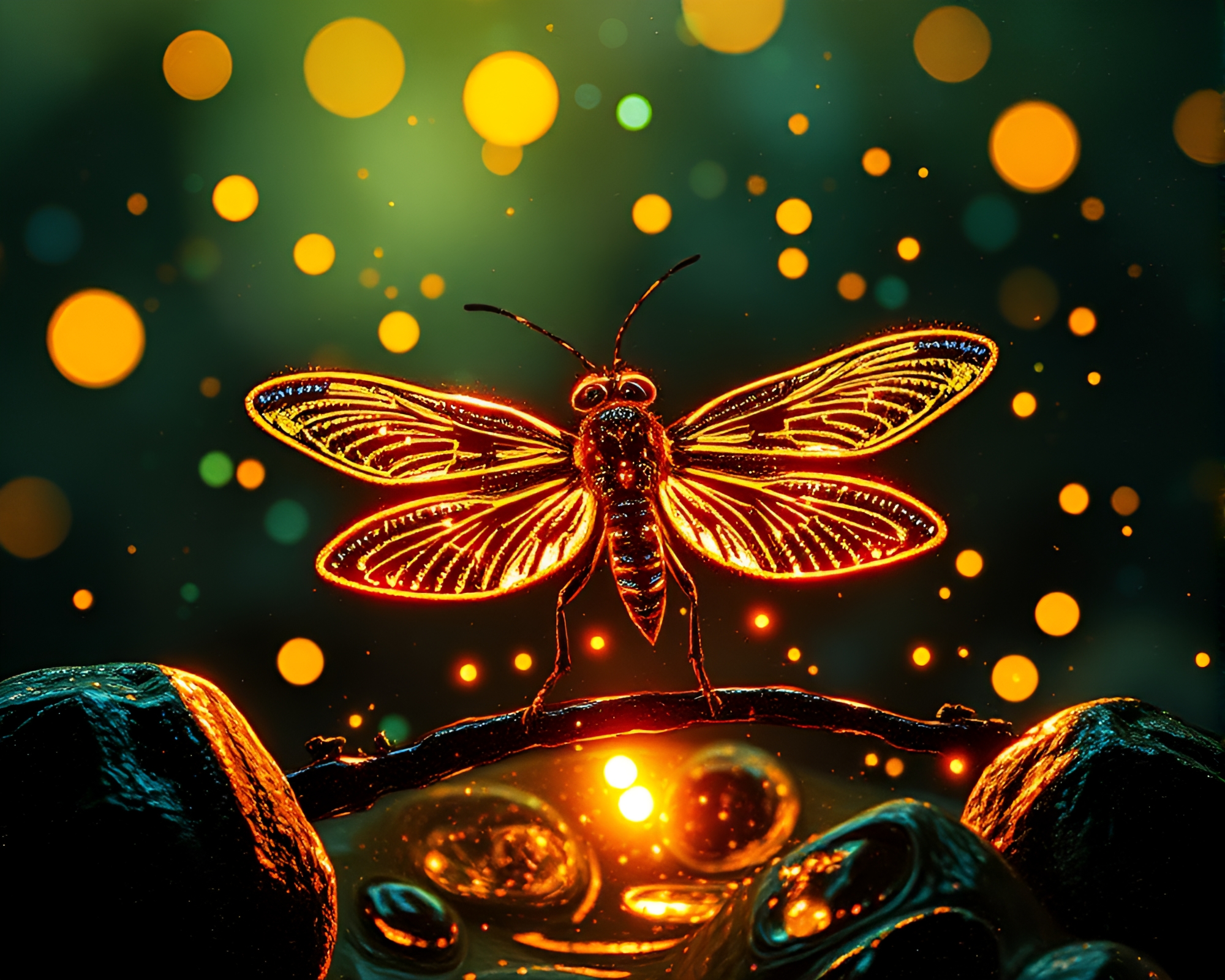 Glowing Hot Spring Foil Stamping Fireshow – free AI stock image
