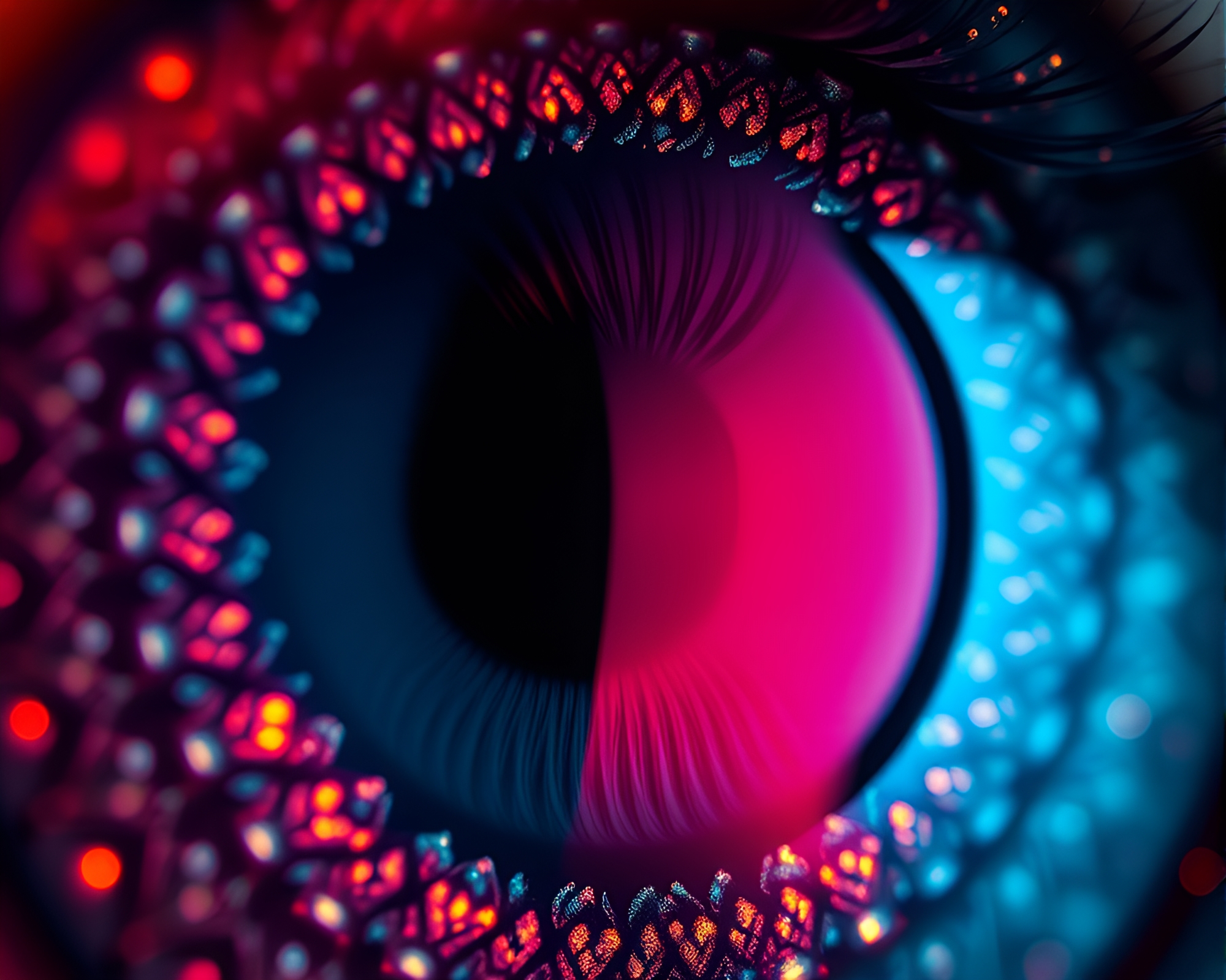 Futuristic Smart Contact Lens Data Visualization Pattern – free AI stock image