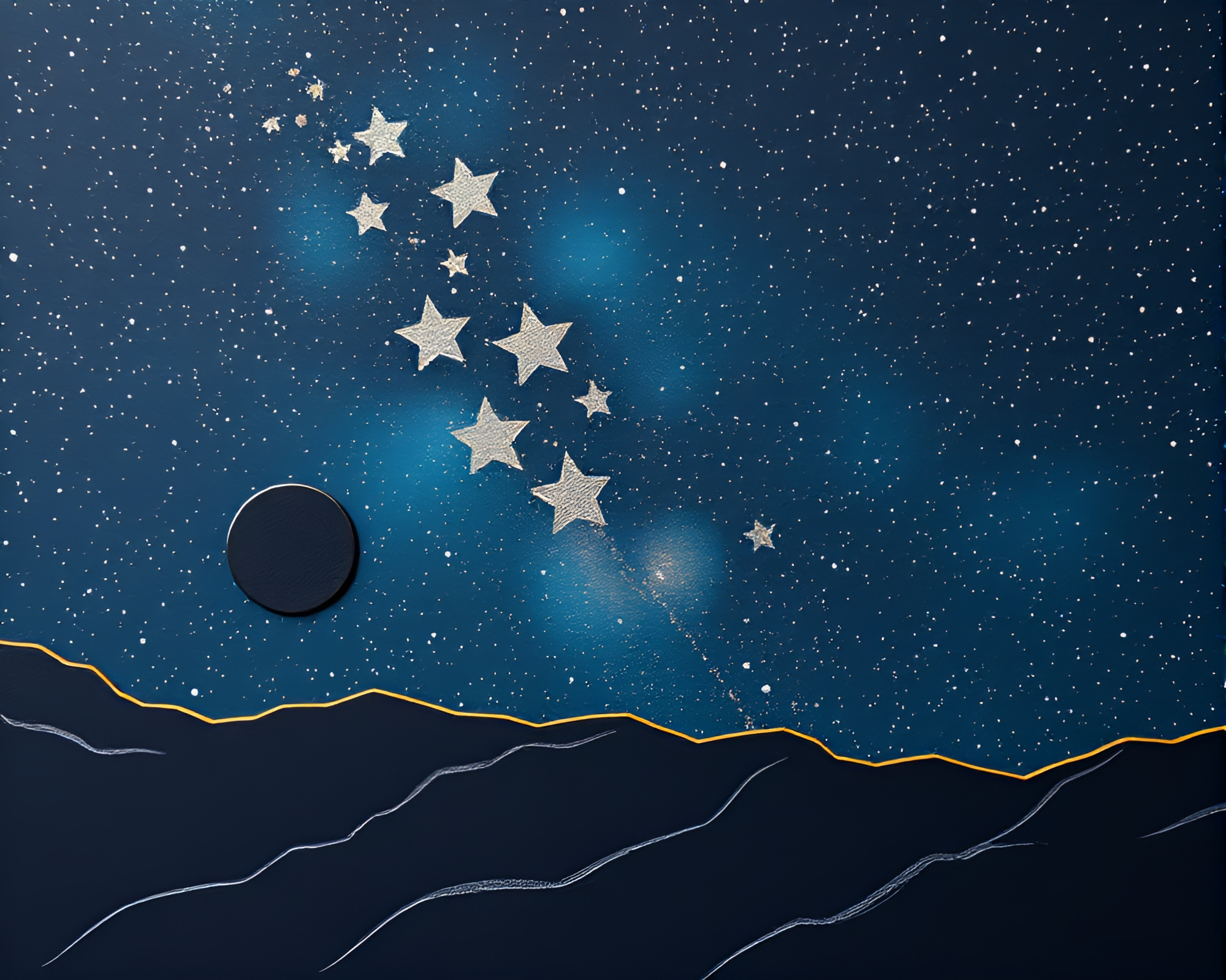 Cosmic Space Habitat with Paper Cutout Style – free AI stock image