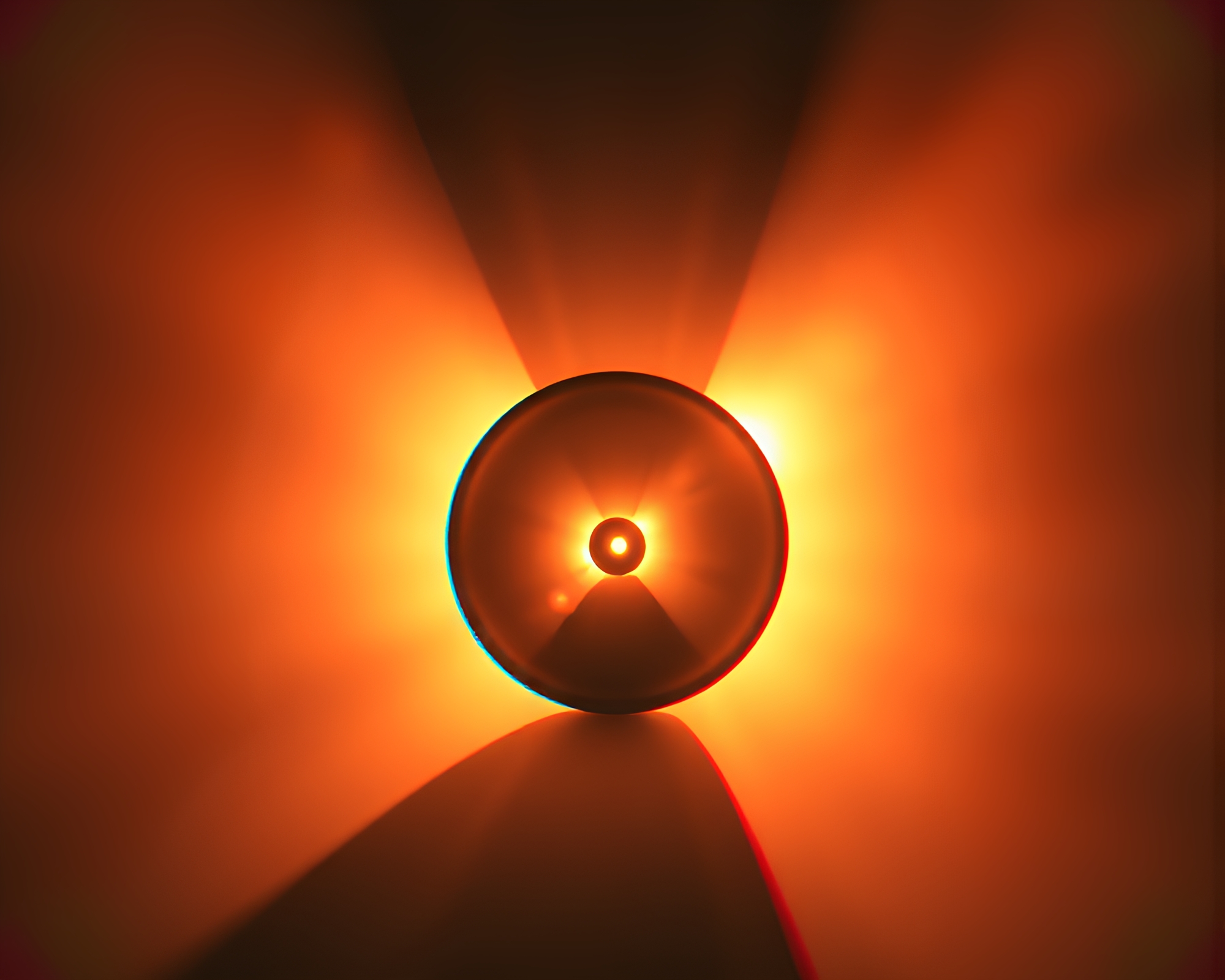 Sunburst Lens Reflects Mirrored Maze in 3D – free AI stock image