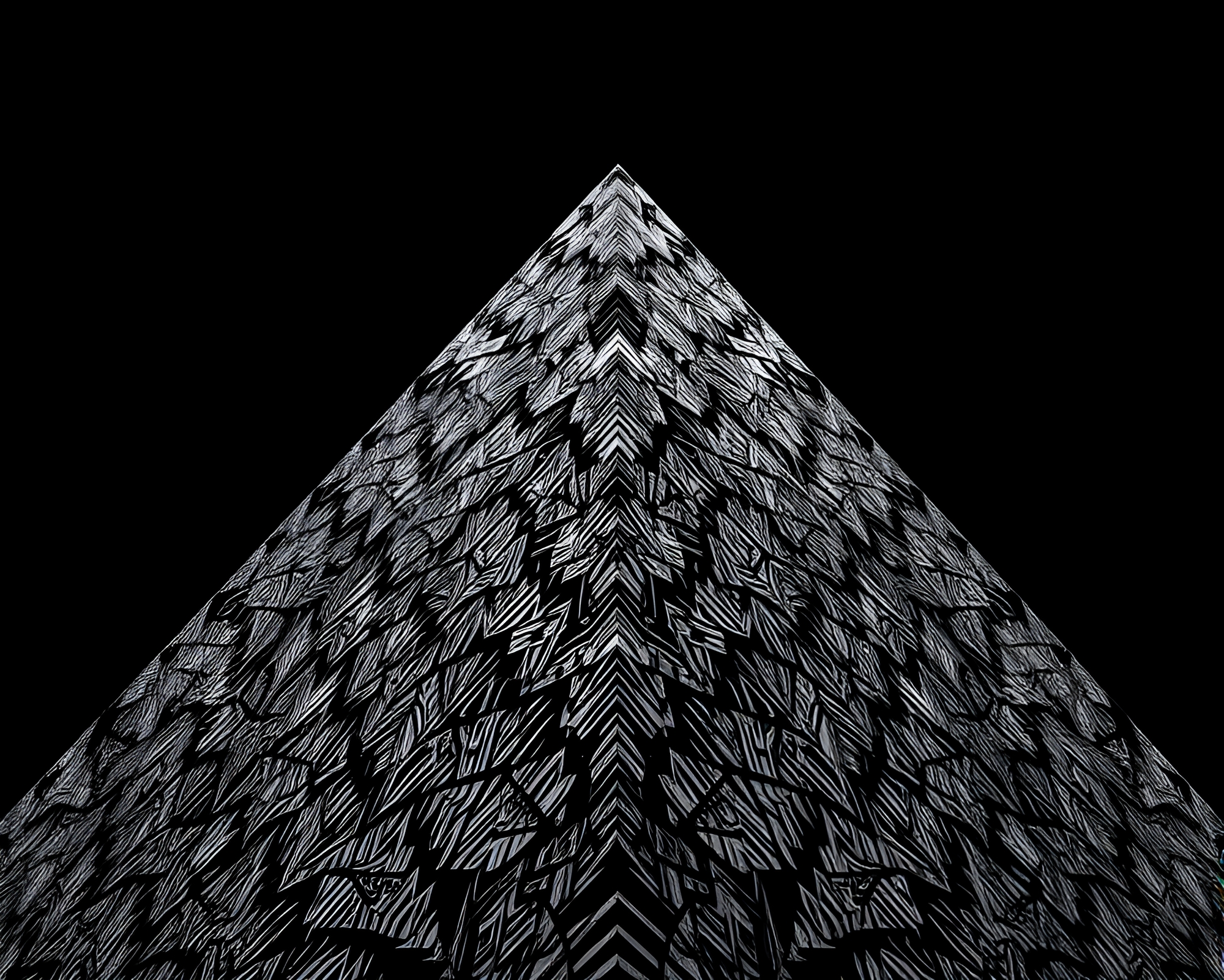Intricate Pyramid Pattern in Halftone HDR Contrast – free AI stock image