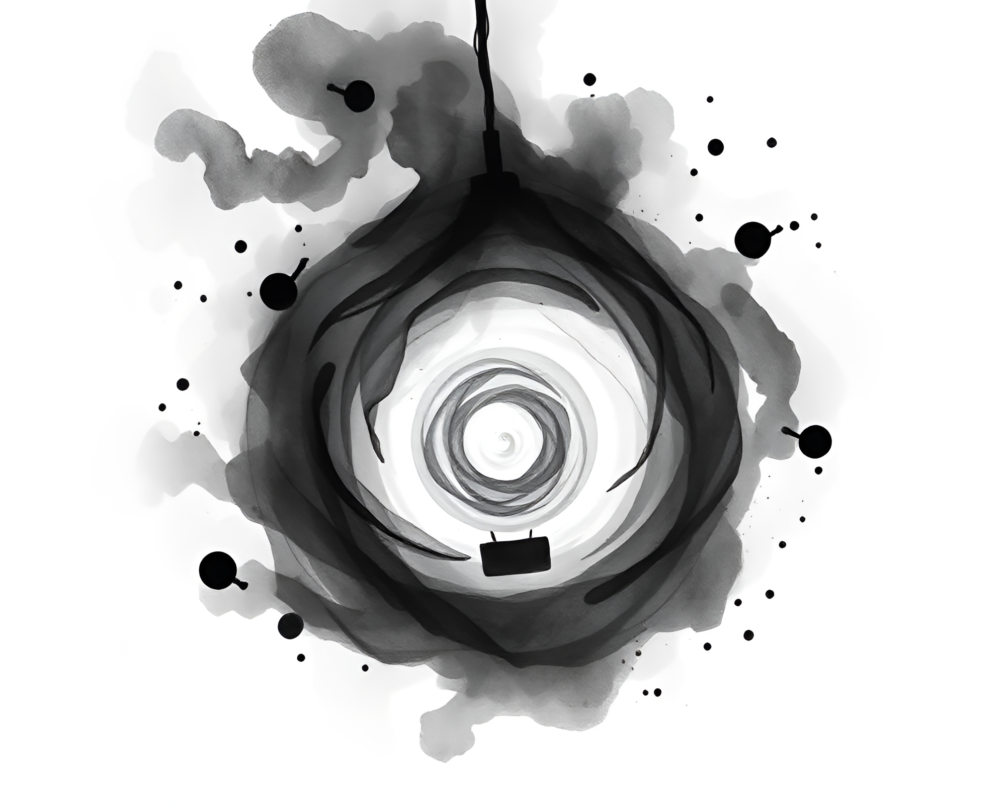 Swirling Lamp Vortex in Watercolor Wash – free AI stock image
