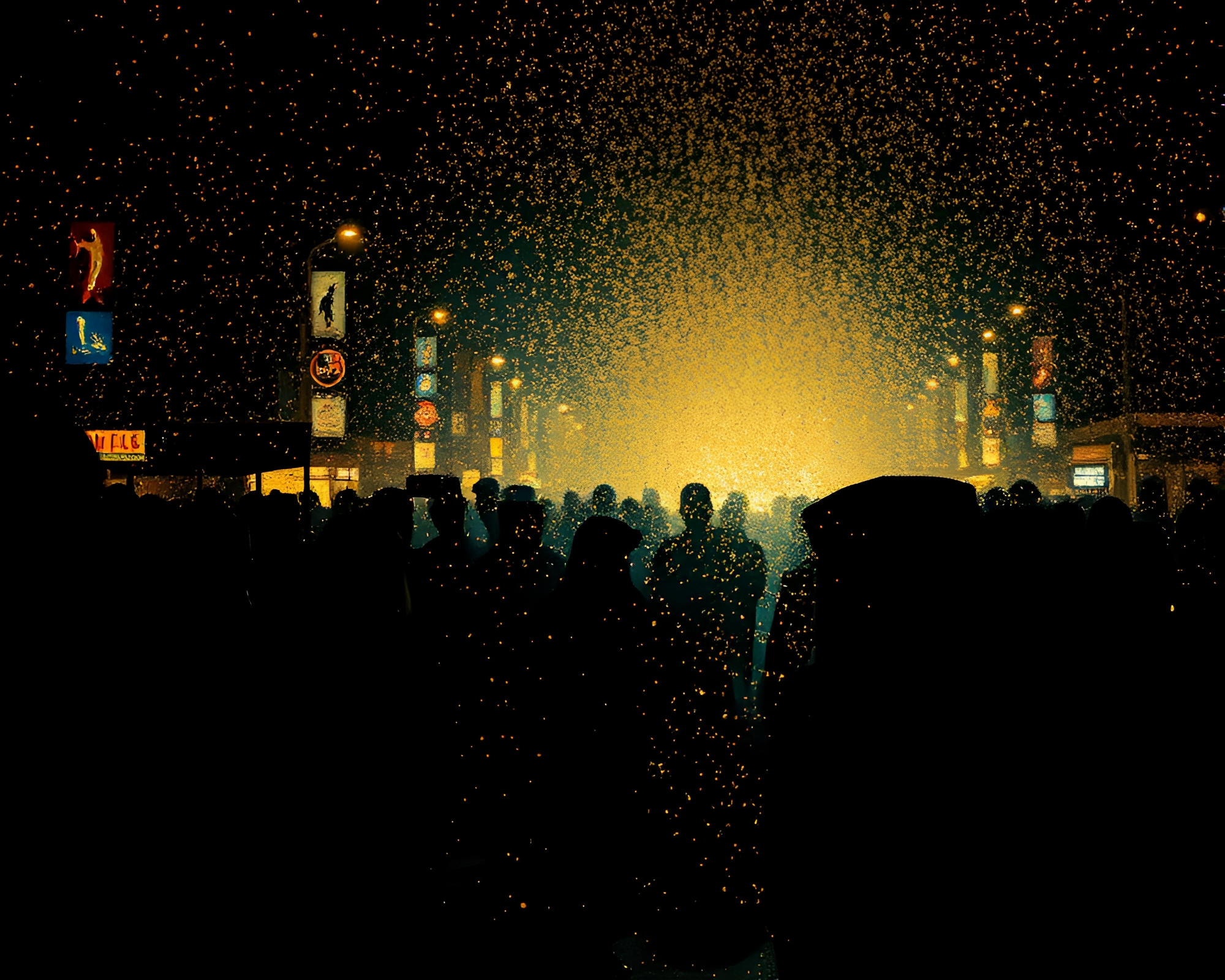 Journey Through Glittering Night: Rickshaw Ride – free AI stock image