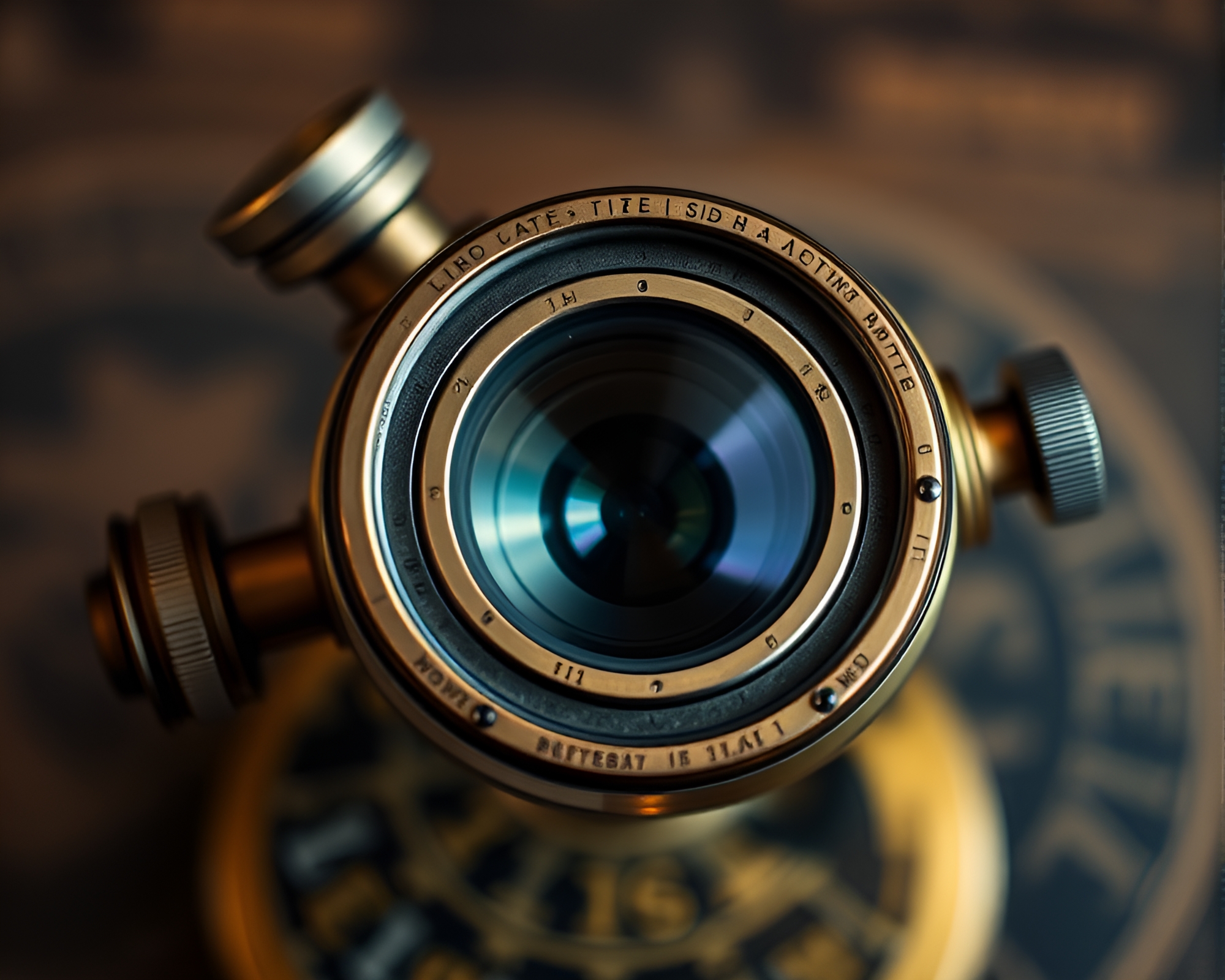 Antique Sextant Data Visualization from Bird’s Eye View – free AI stock image