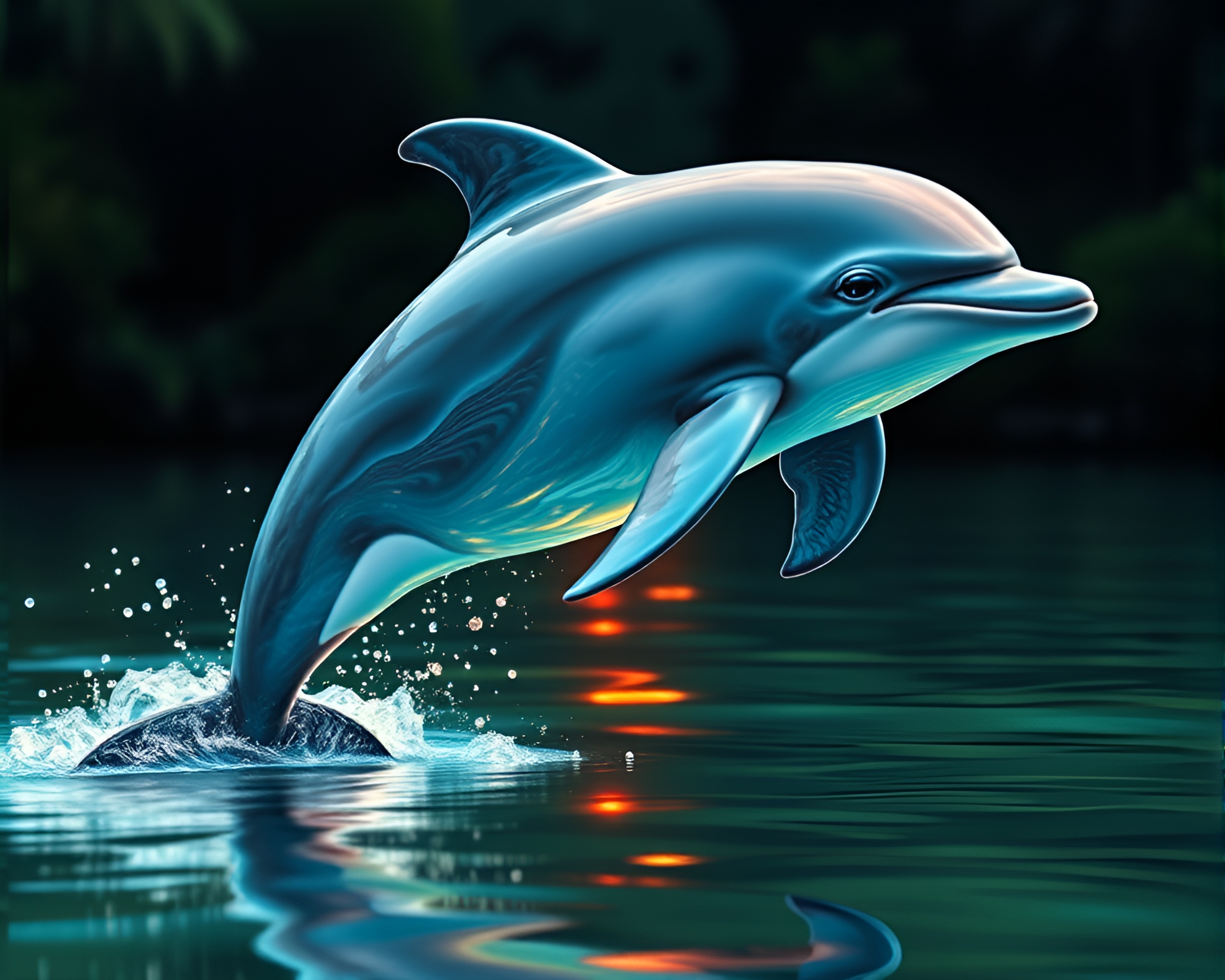 Prism Refraction Pointillism of an Amazon River Dolphin – free AI stock image