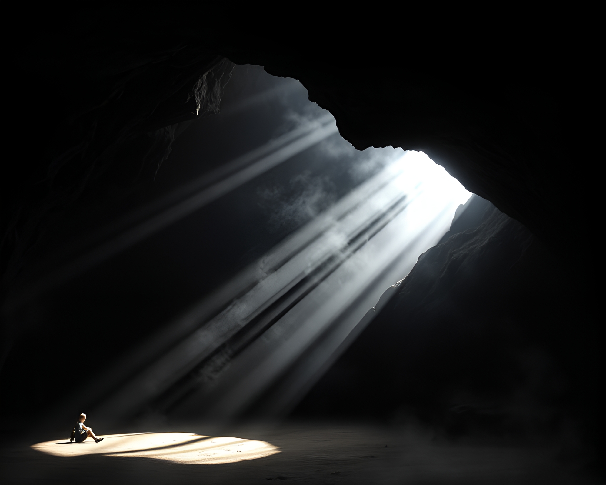 Ancient Cave Painting With Shading Strokes – free AI stock image