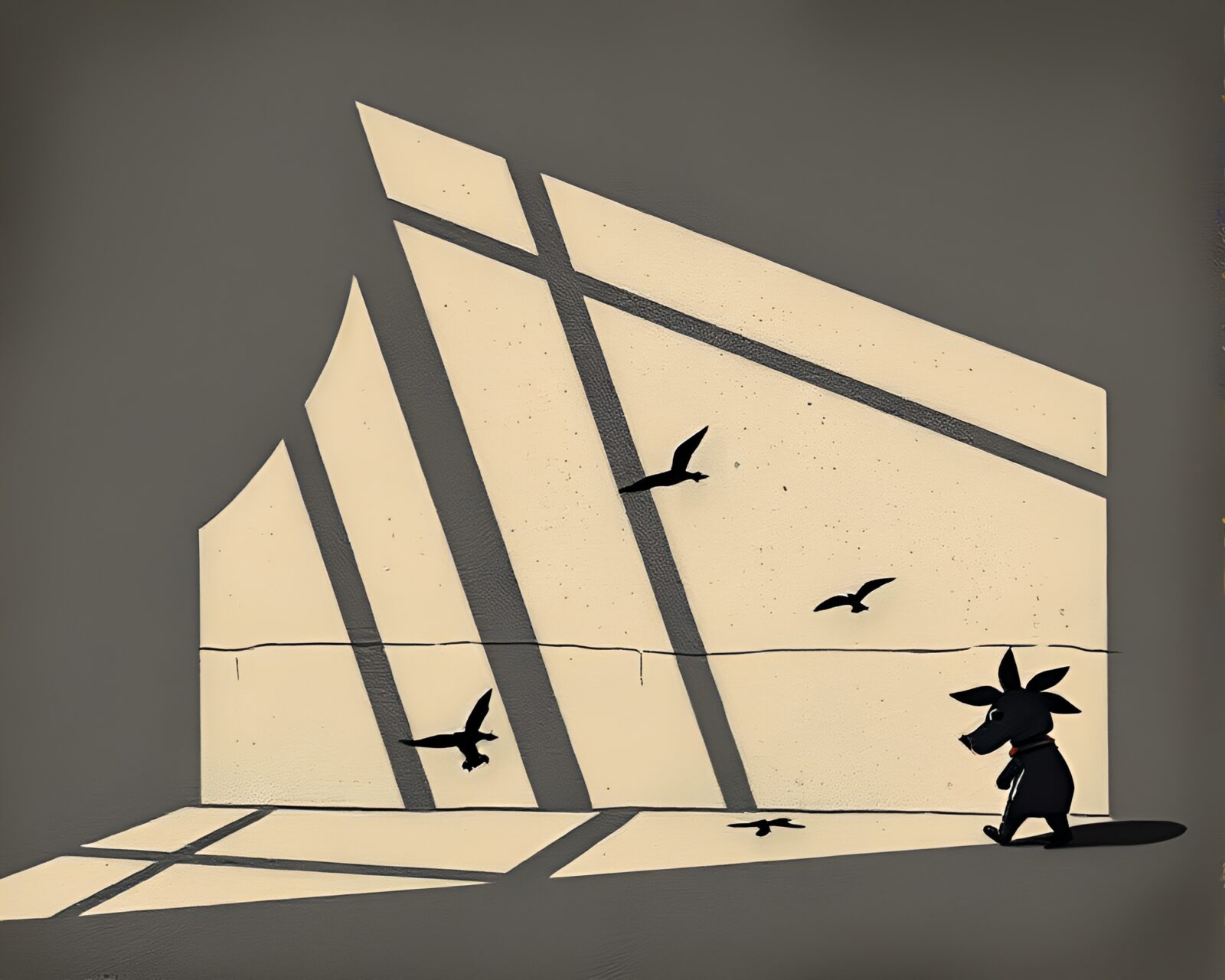 Whimsical depiction of a baguette bakery with toon shading