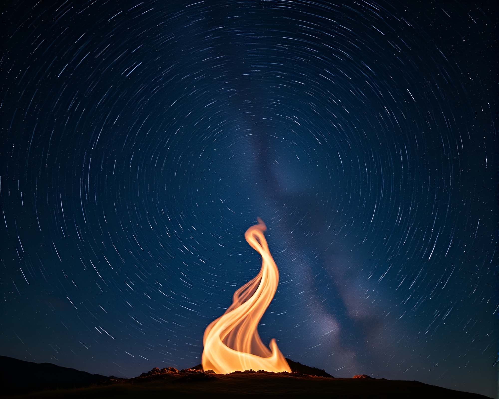 Enigmatic Djinn under Milky Way Night – free AI stock image