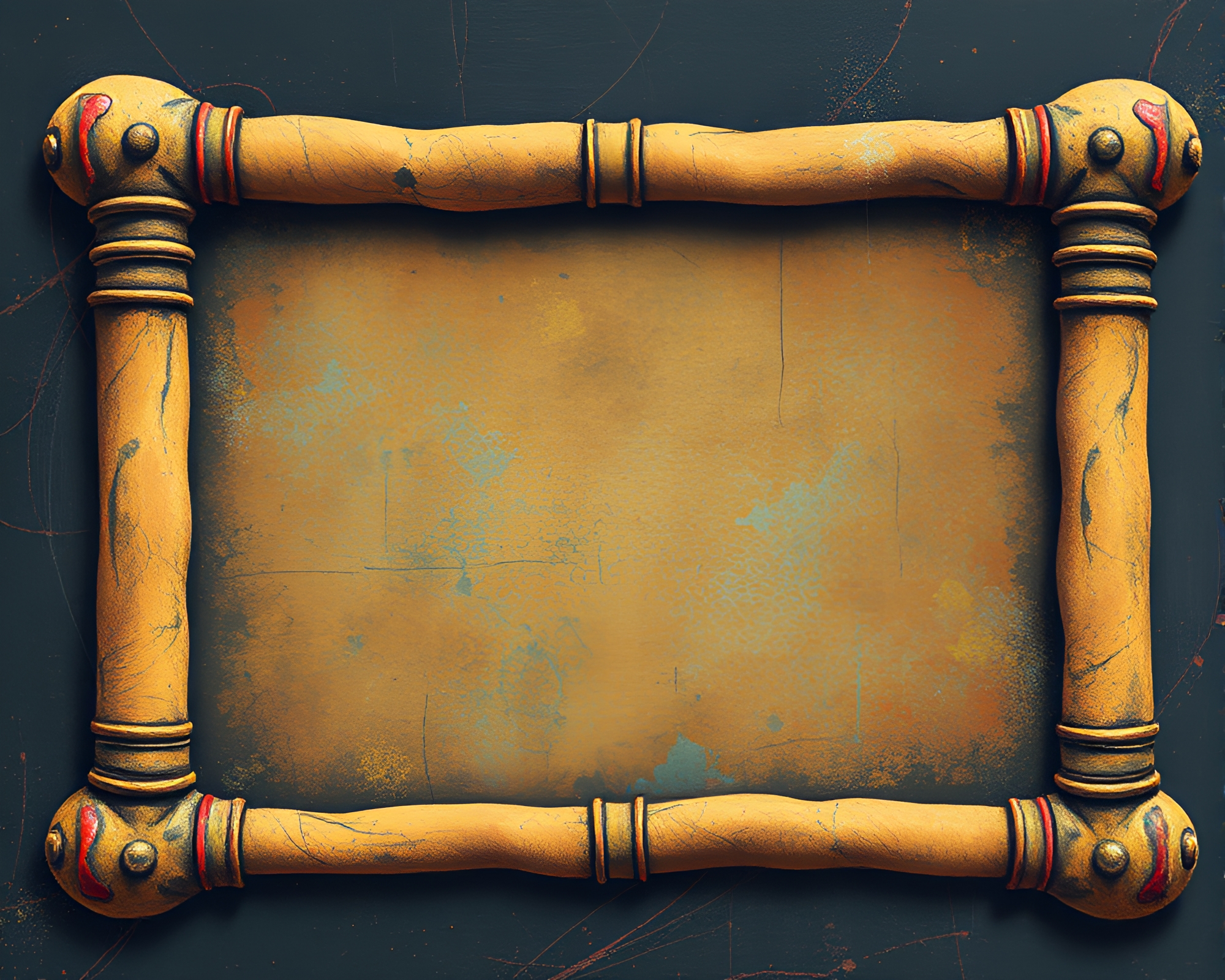 Ancient Scroll Unveiled: Thermal Chalk Drawing – free AI stock image