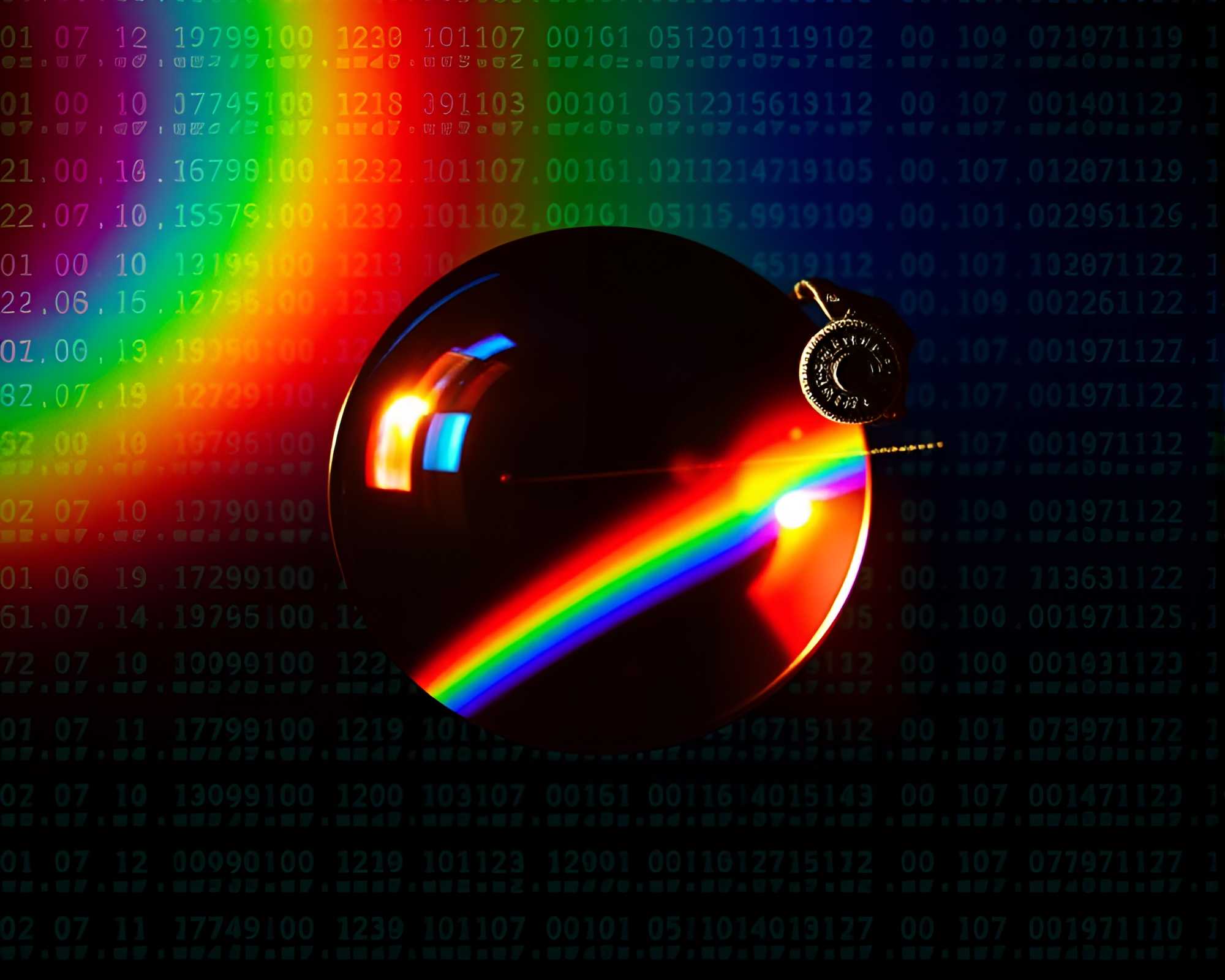 Chameleon in Rainbow Lens Vignette ASCII Art – free AI stock image
