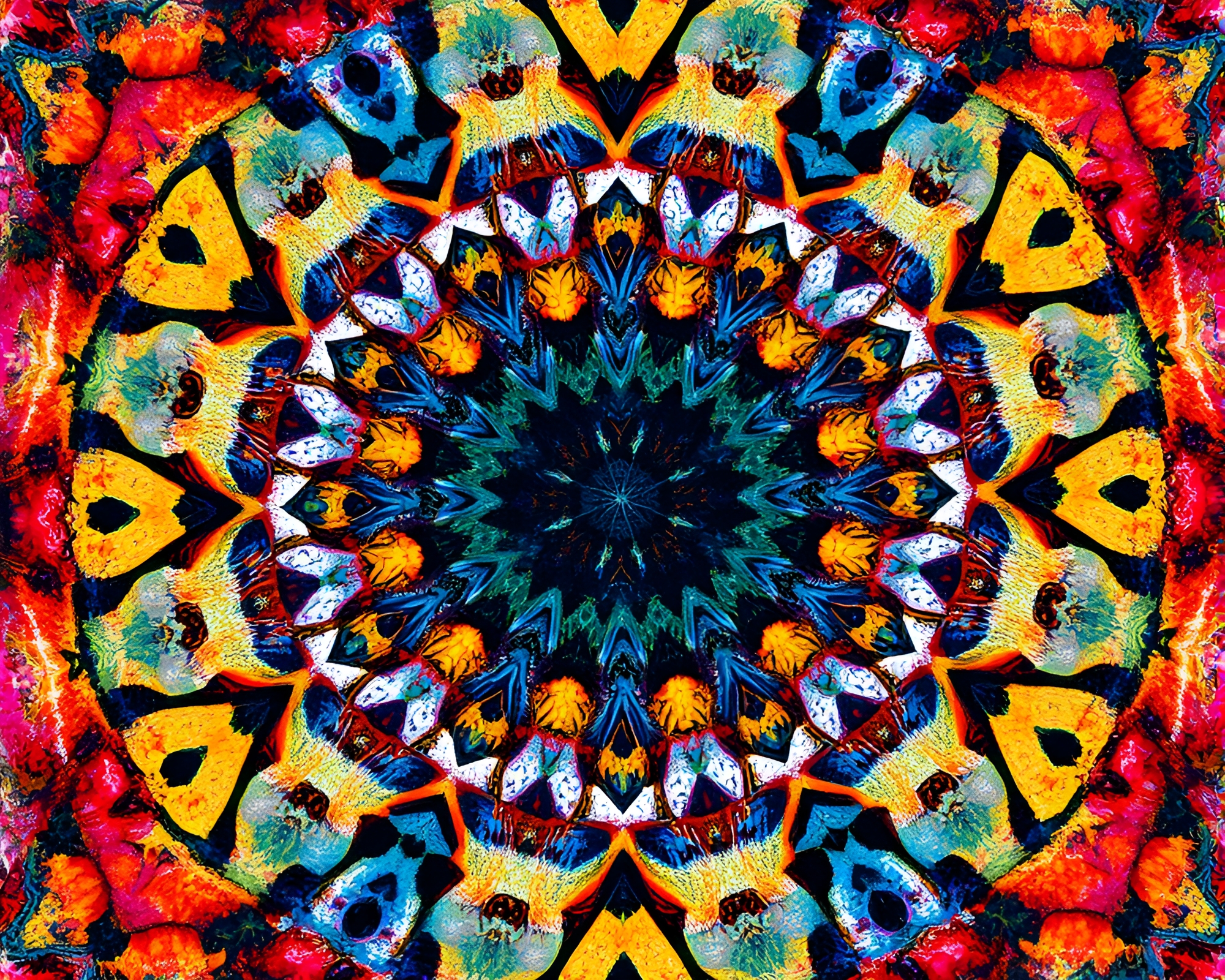 Silk Kimono Kaleidoscope Acrylic Painting – free AI stock image