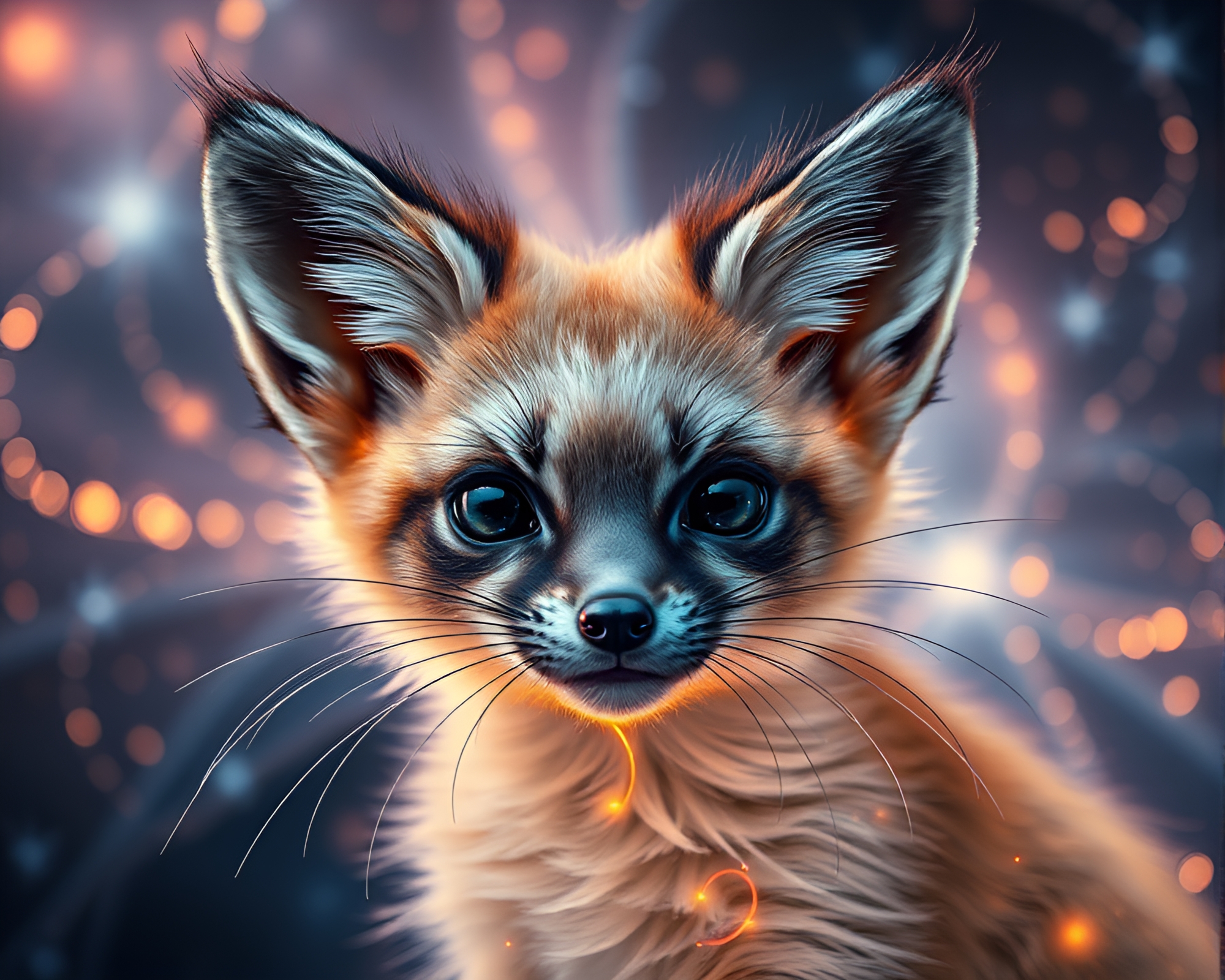 Fennec Fox in Fractal Opera-House Glow – free AI stock image