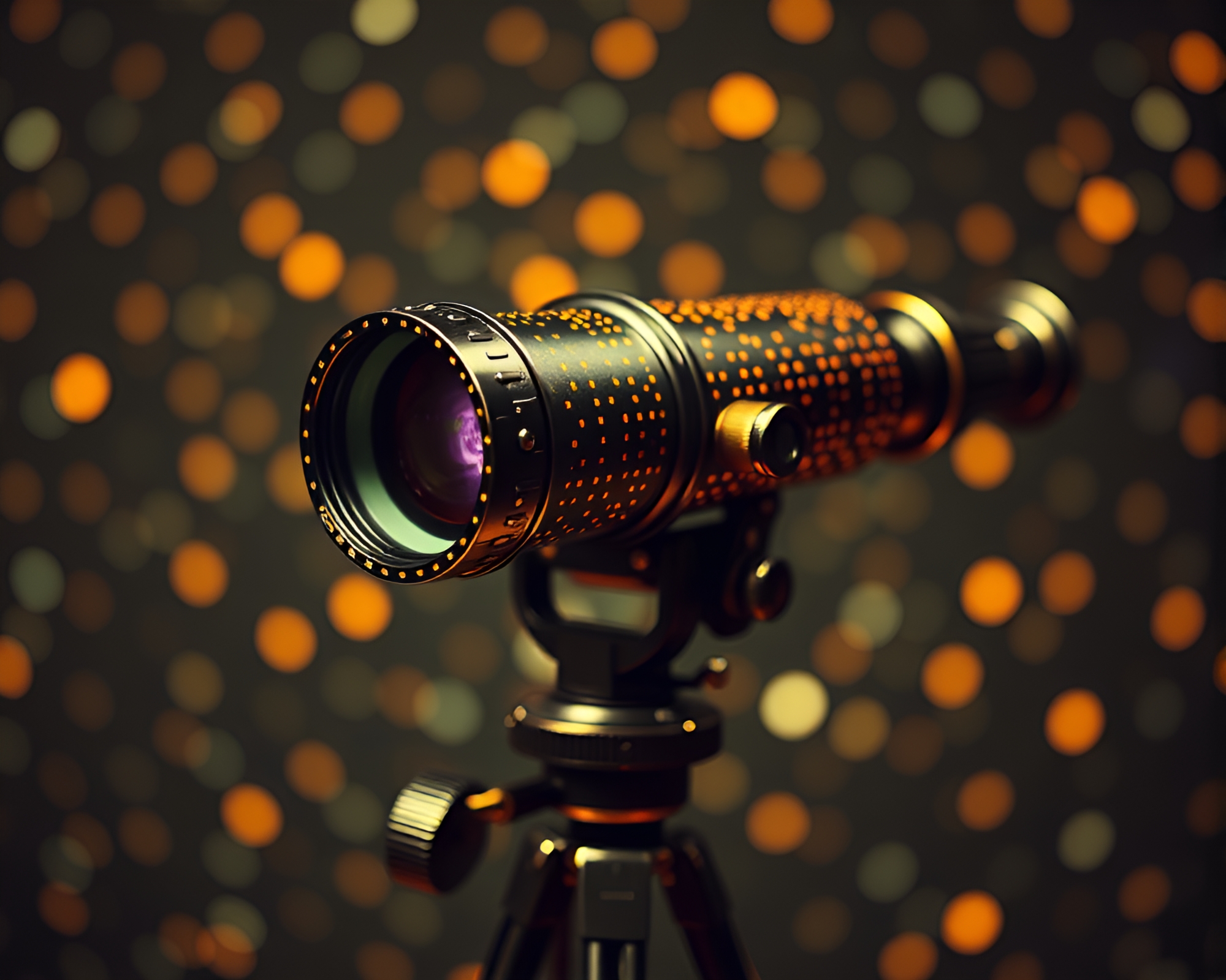 Vintage Stereoscopic Telescope in Spotlight View – free AI stock image