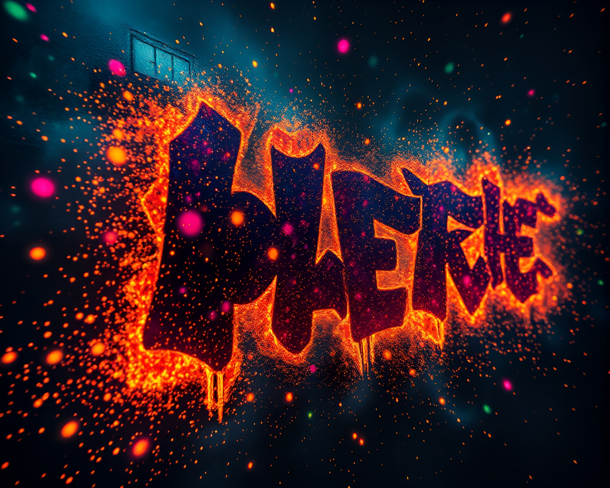 Ethereal Cosmic Horror: Graffiti Particle Chaos – free AI stock image