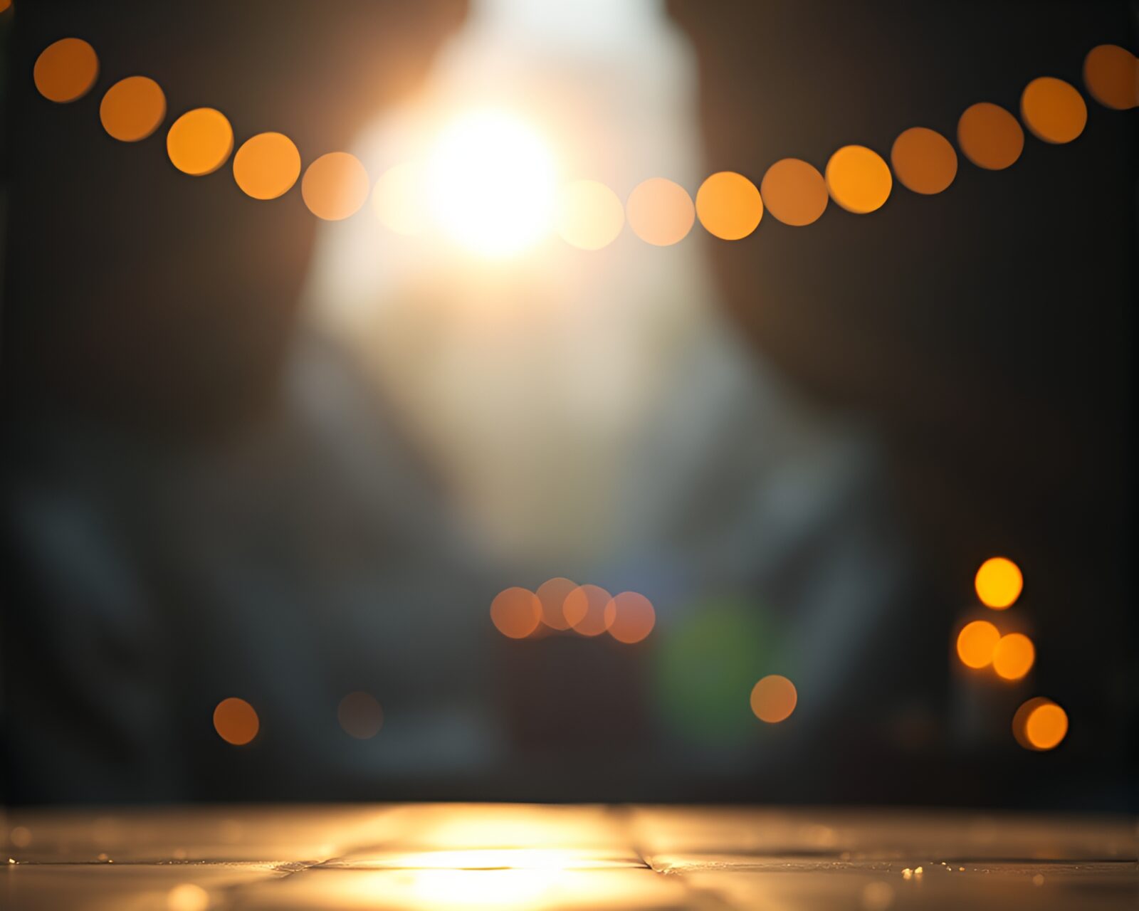 Ethereal scene with dimensional rift and bokeh foreground ambiance