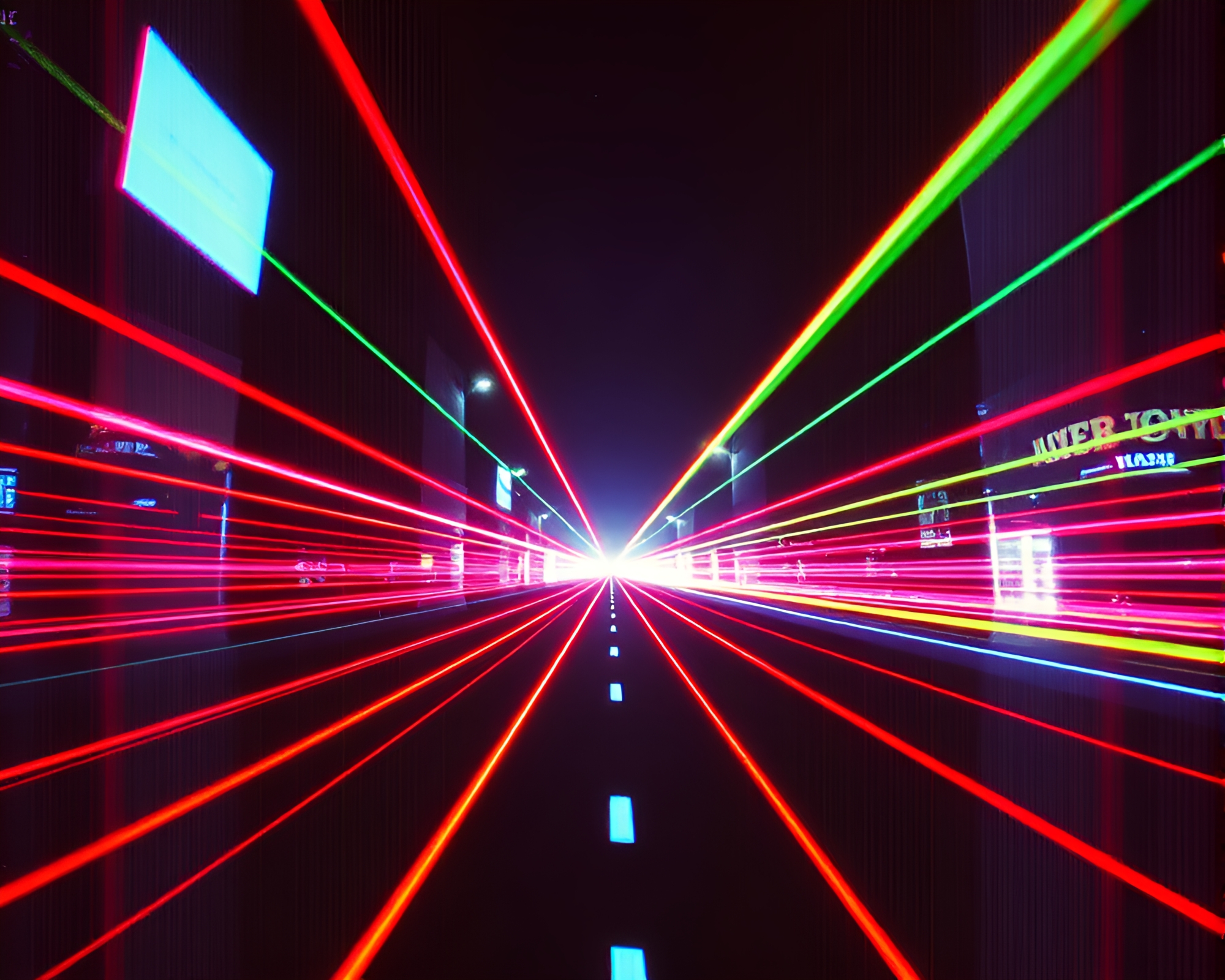 Futuristic Augmented Reality Laser Beam VHS Distortion – free AI stock image