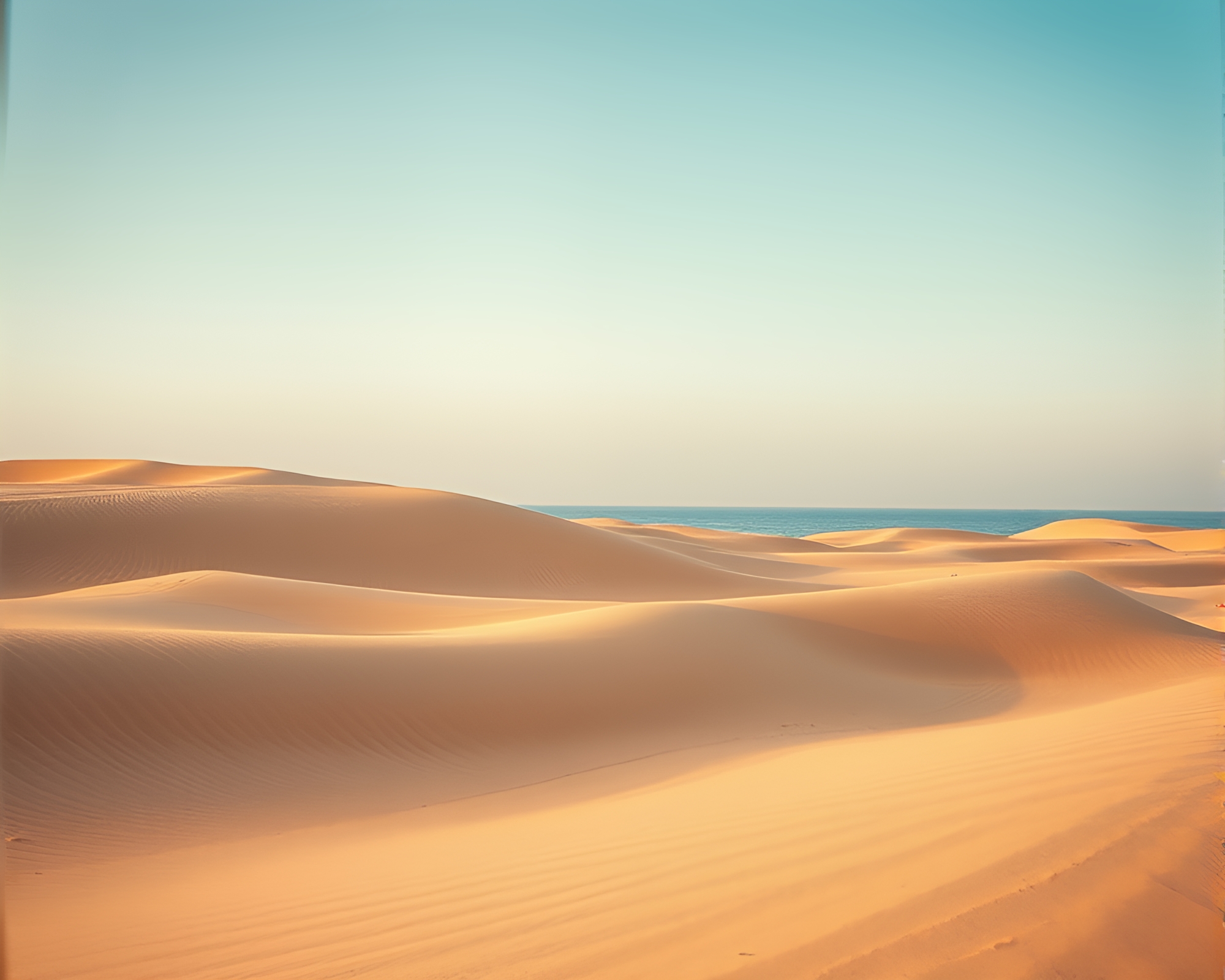 Telephoto Shot: Summer Beach Desert Scene – free AI stock image