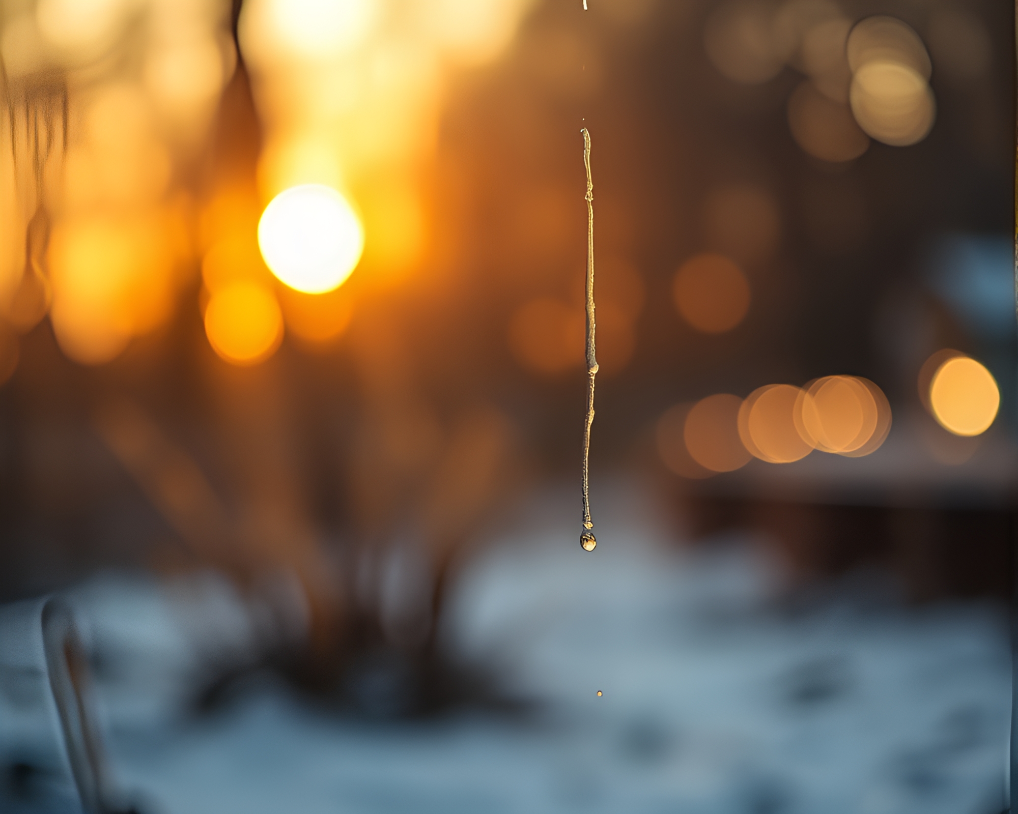 Dwarf silhouette in golden dusk with ink wash bokeh – free AI stock image