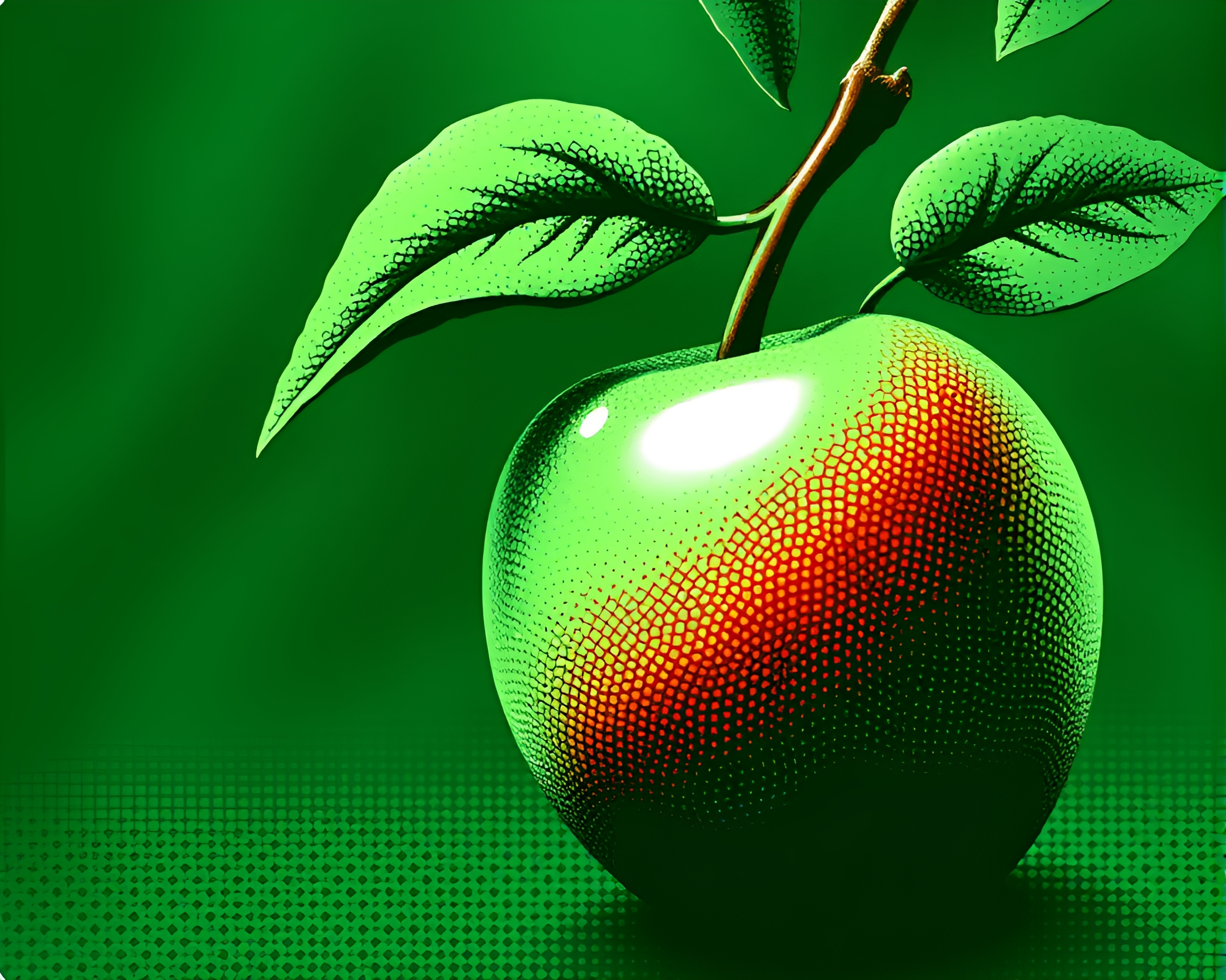 Refreshing Apple Cider with Emerald Green Highlights Vector Illustration – free AI stock image