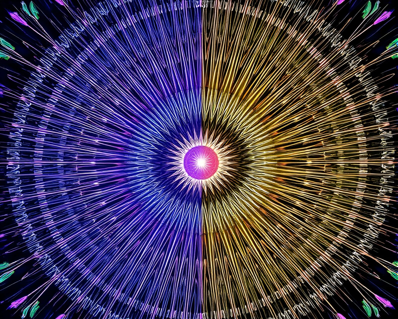 Radially symmetrical magic circle glowing softly in pastel colors