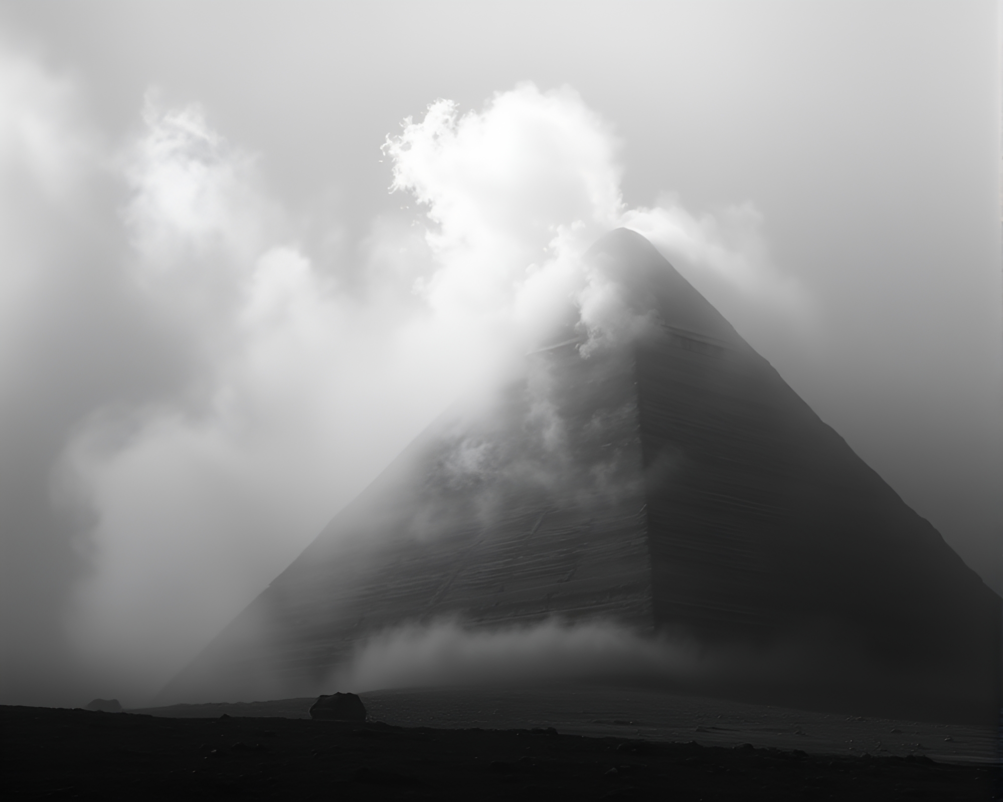 Feather Dusting Pyramid: A Desaturated Vector Fantasy – free AI stock image