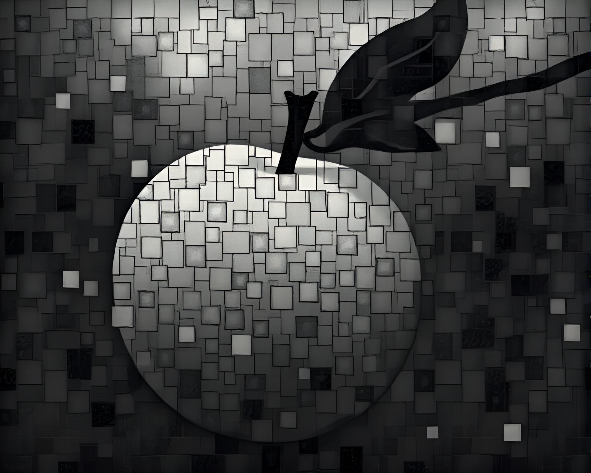 Fragmented Apple Cider Mosaic in Desaturated Gloom – free AI stock image