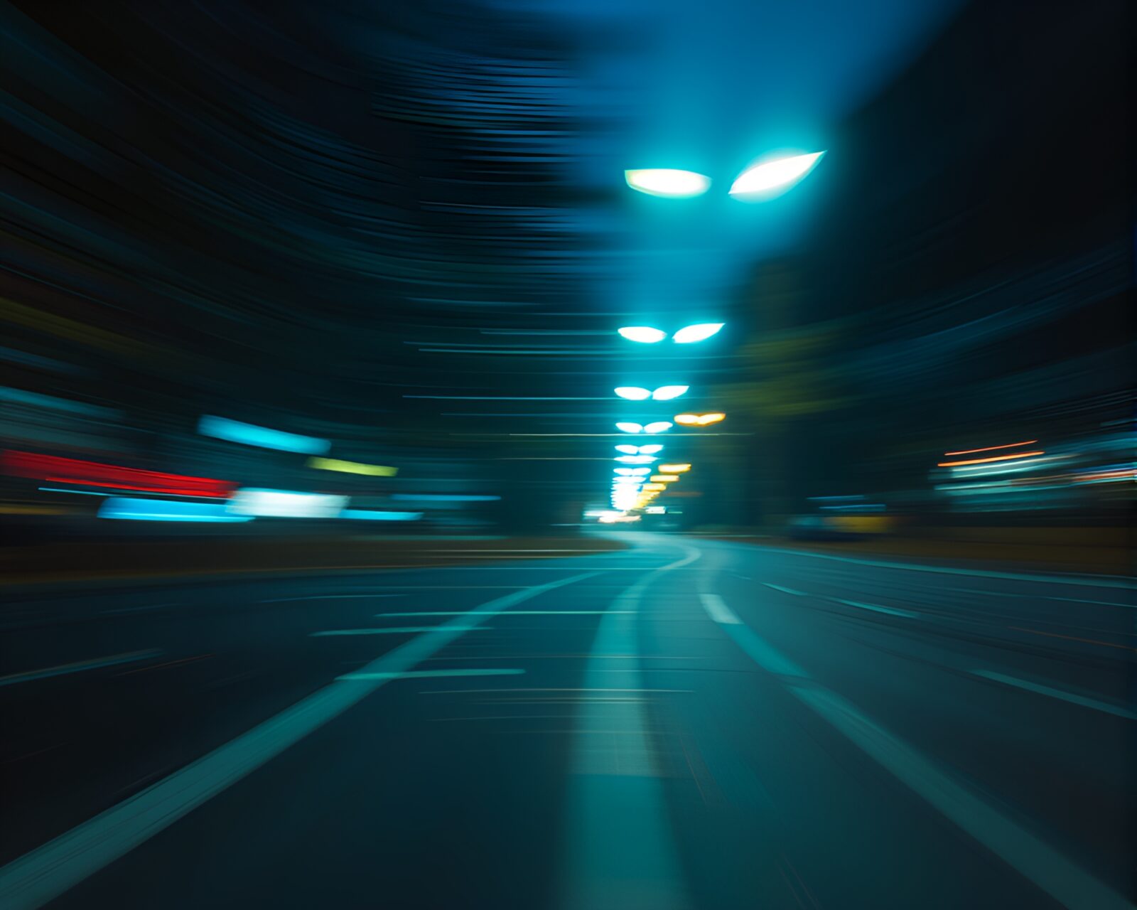 Neon blue boots in blurred motion, glitchy style