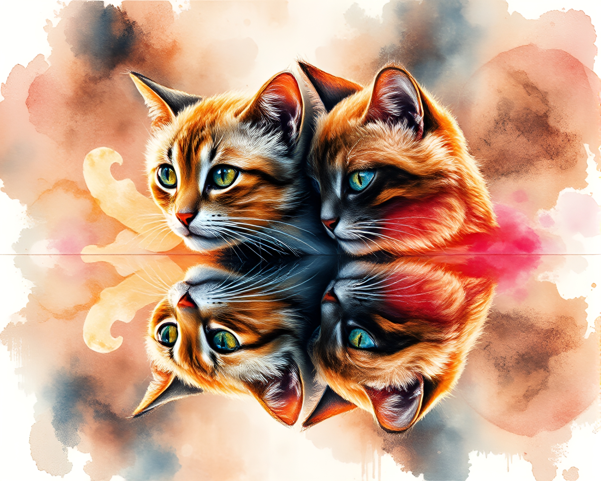 Schrödinger’s Rose Gold Reflections – free AI stock image