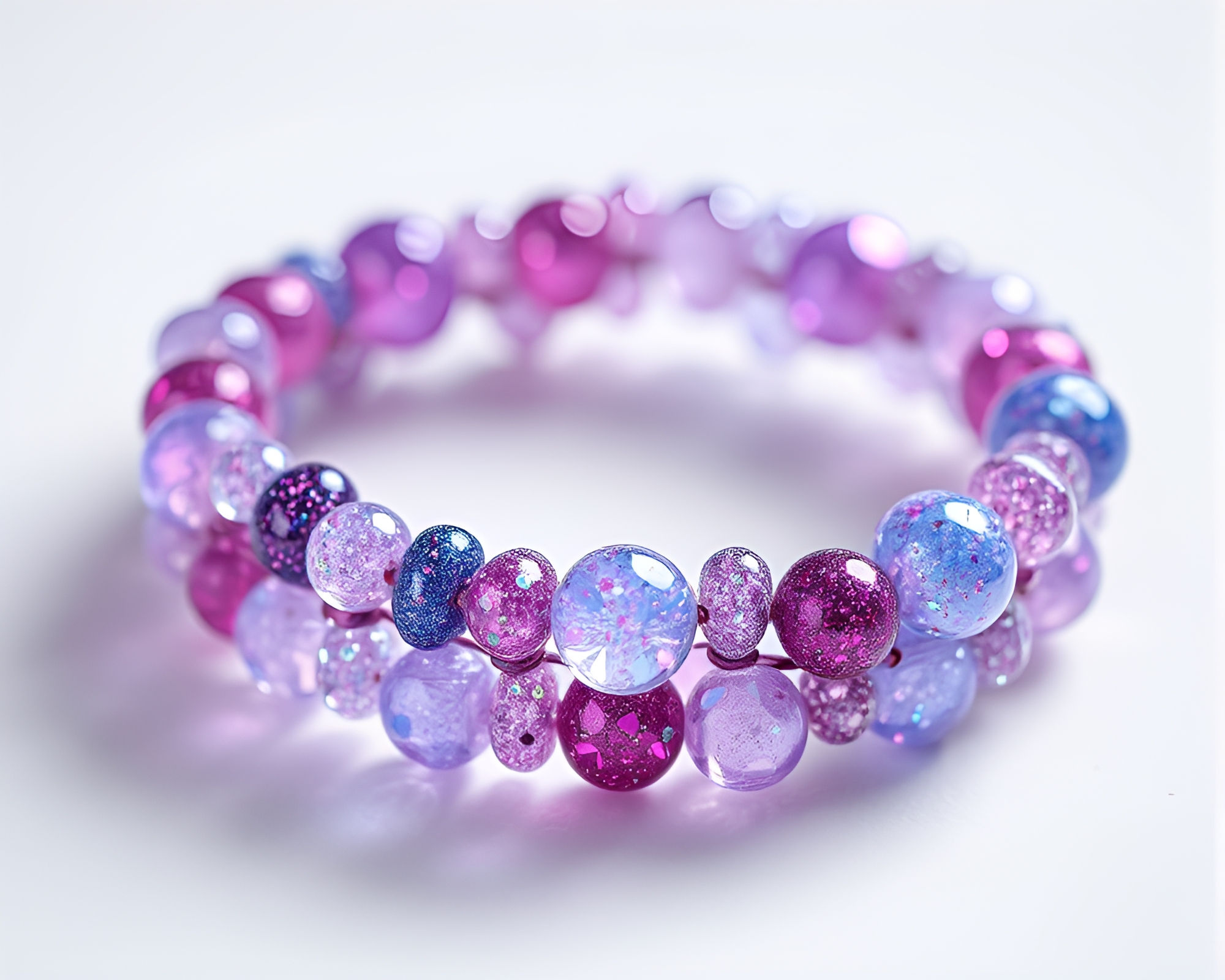 Bubble Clusters Bracelet: Glitter Dust Study – free AI stock image