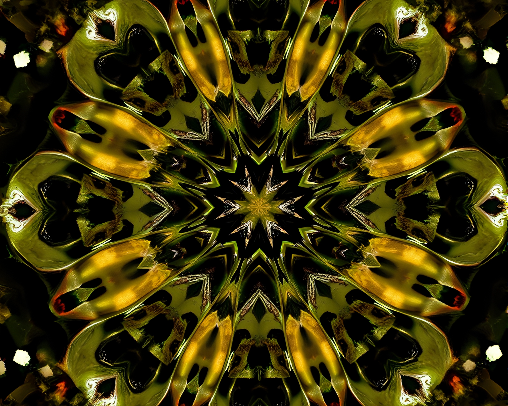 Armor Kaleidoscope Fragments with Olive Drab Rim Lighting – free AI stock image