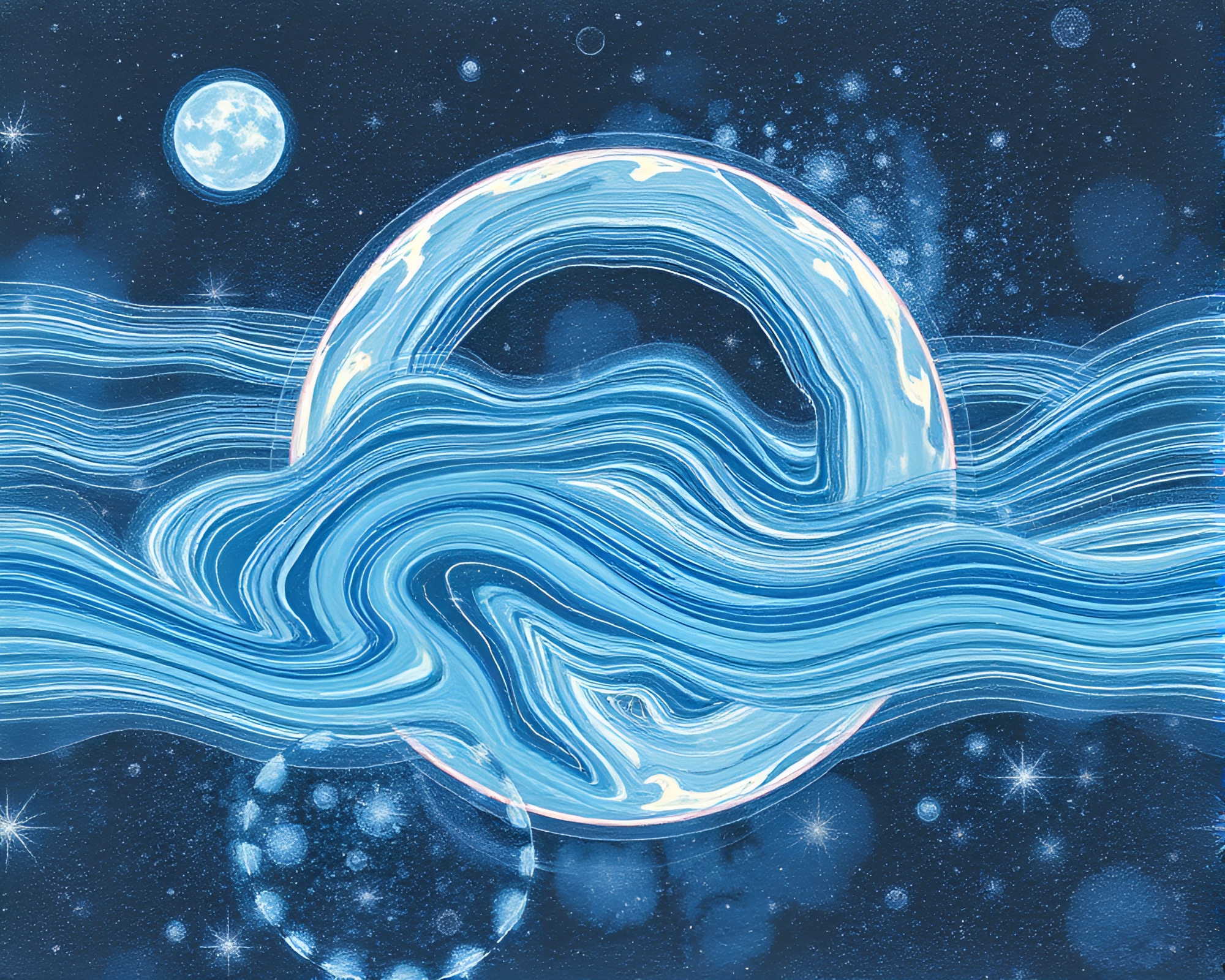 Ley Lines Reflections: Planetary Stencil Art – free AI stock image