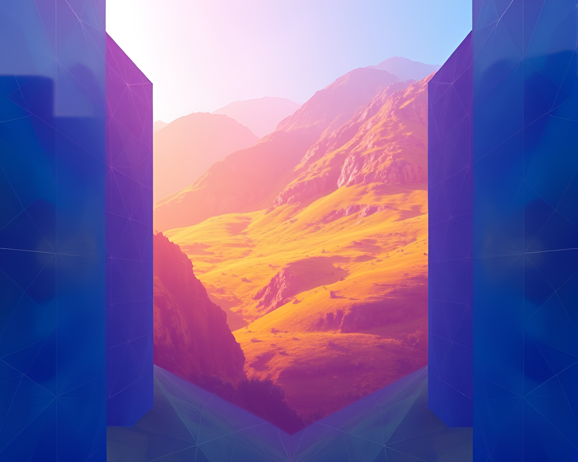 Surreal Valley Architectural Kaleidoscope – free AI stock image