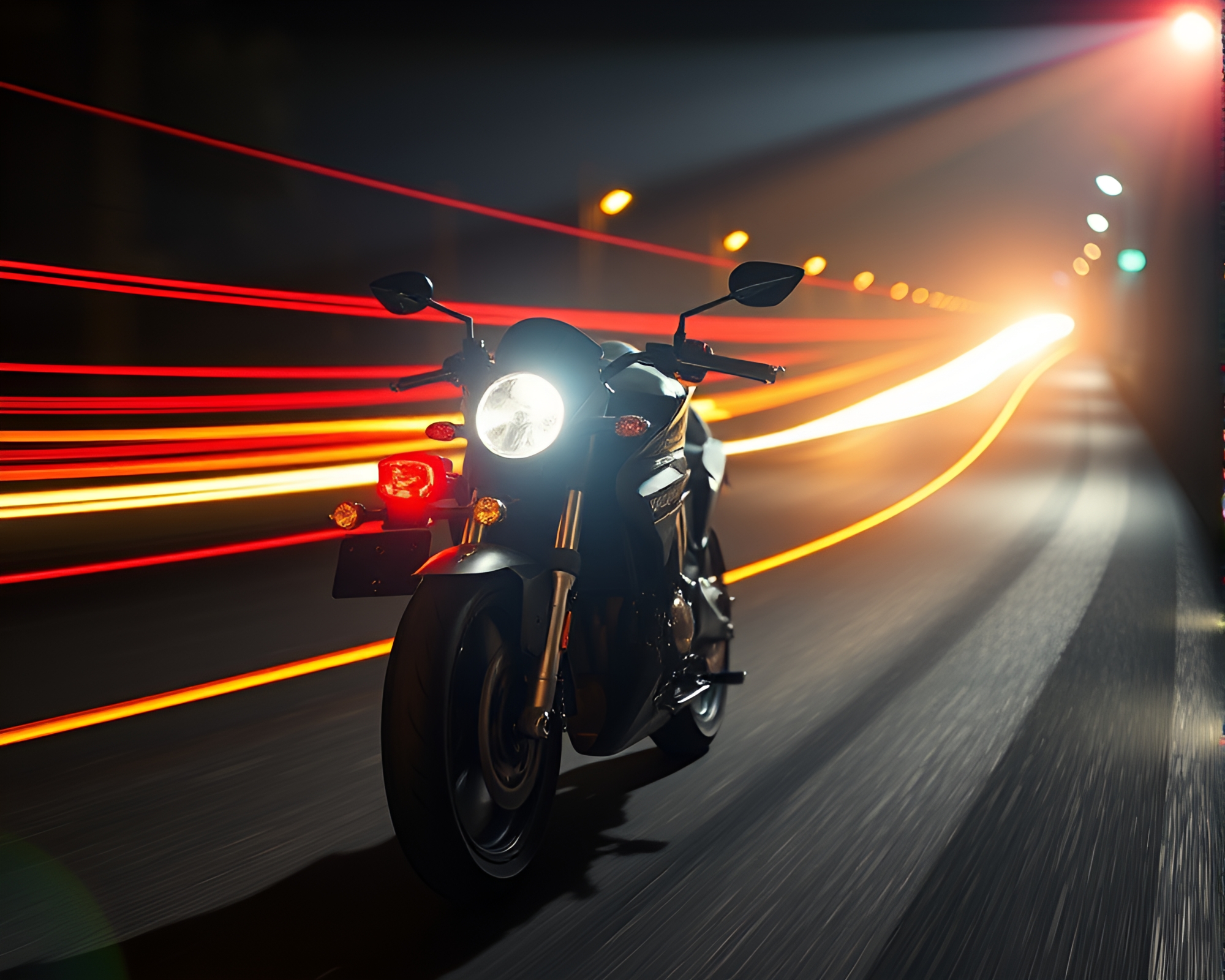 Motorcycle Light Trails Procedural Texture Art – free AI stock image