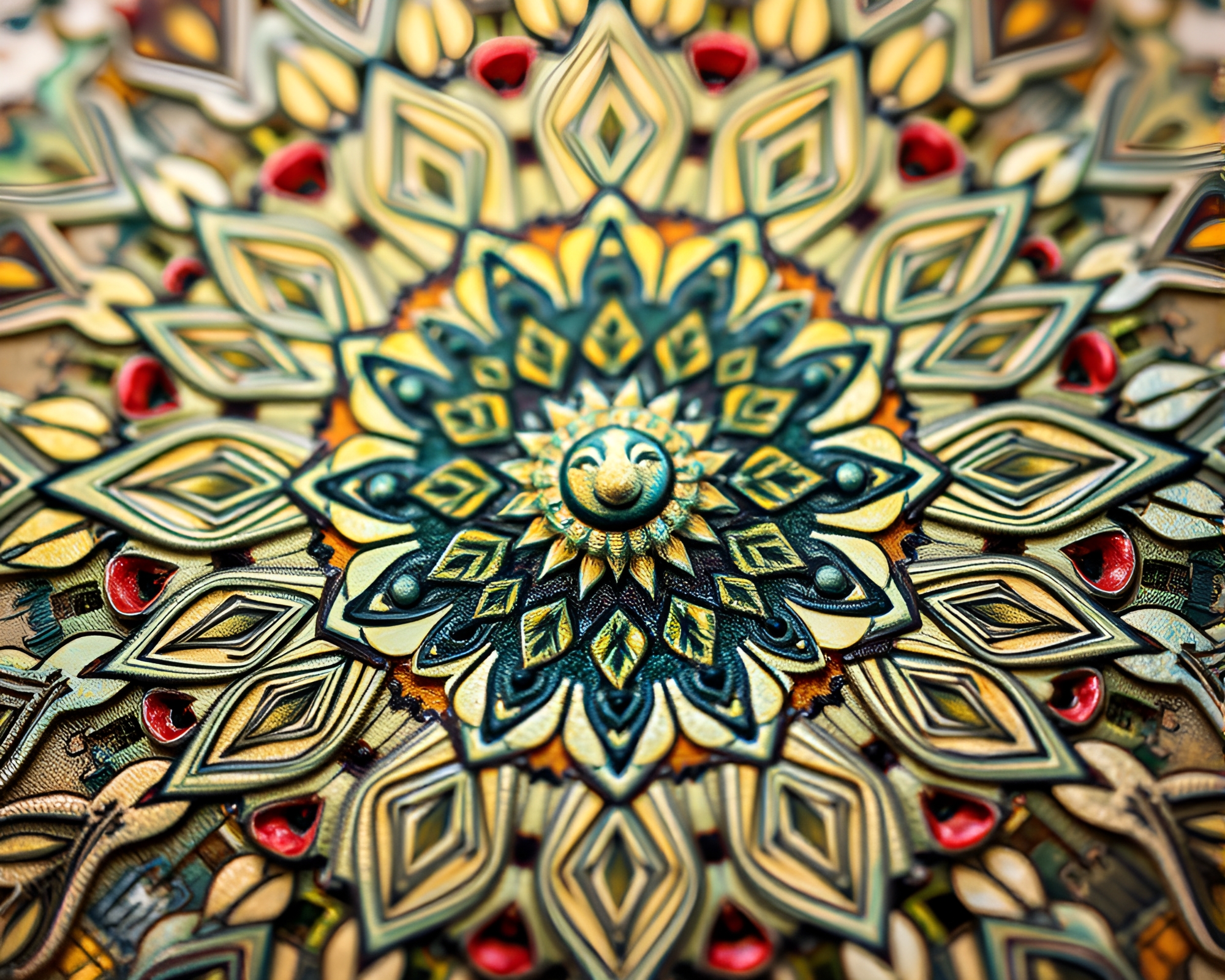 Sacred Mandala Illuminated by Divine Sun Rays – free AI stock image