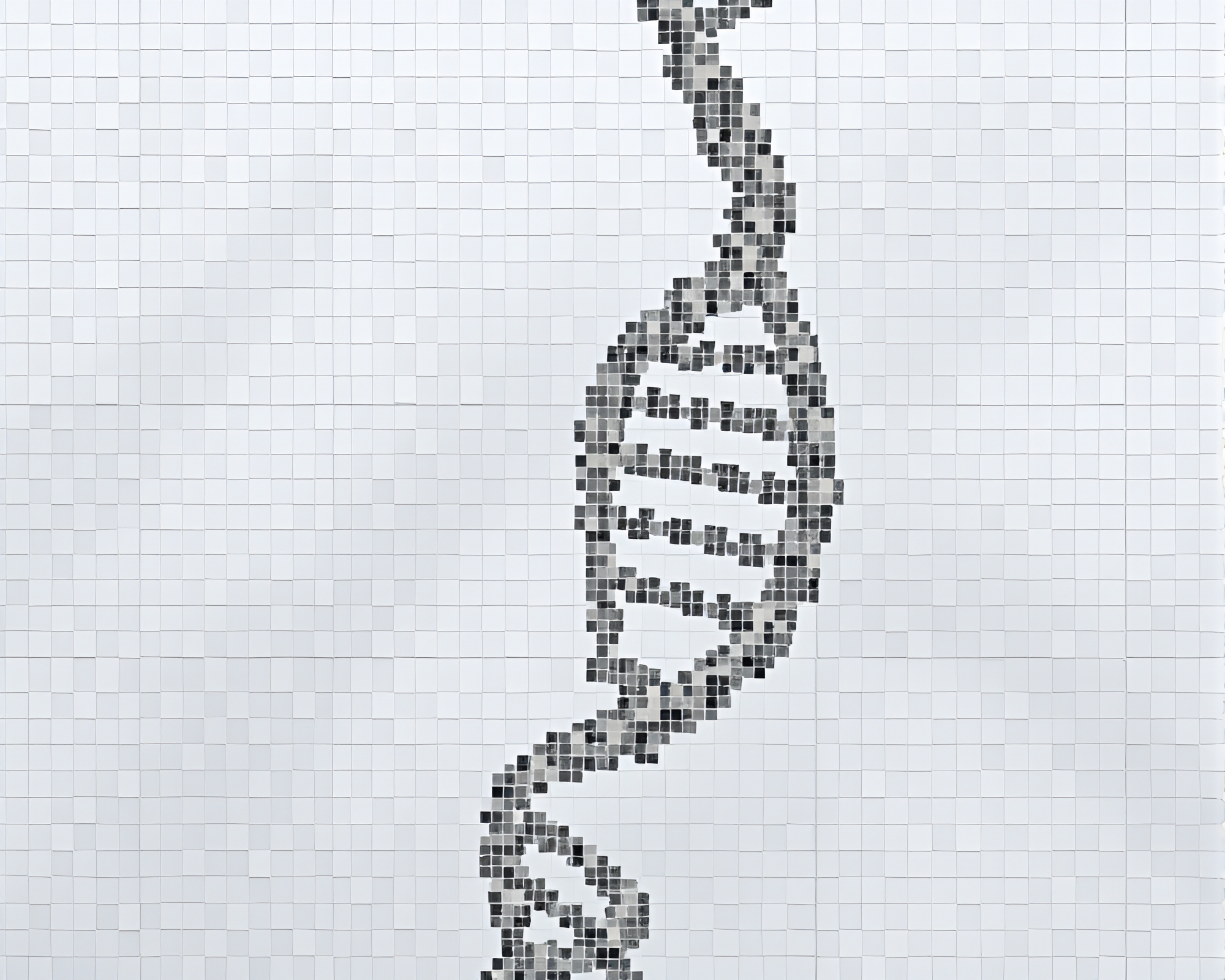 DNA Helix Tiled Mosaic in Hyper-Realistic Foggy Scene – free AI stock image