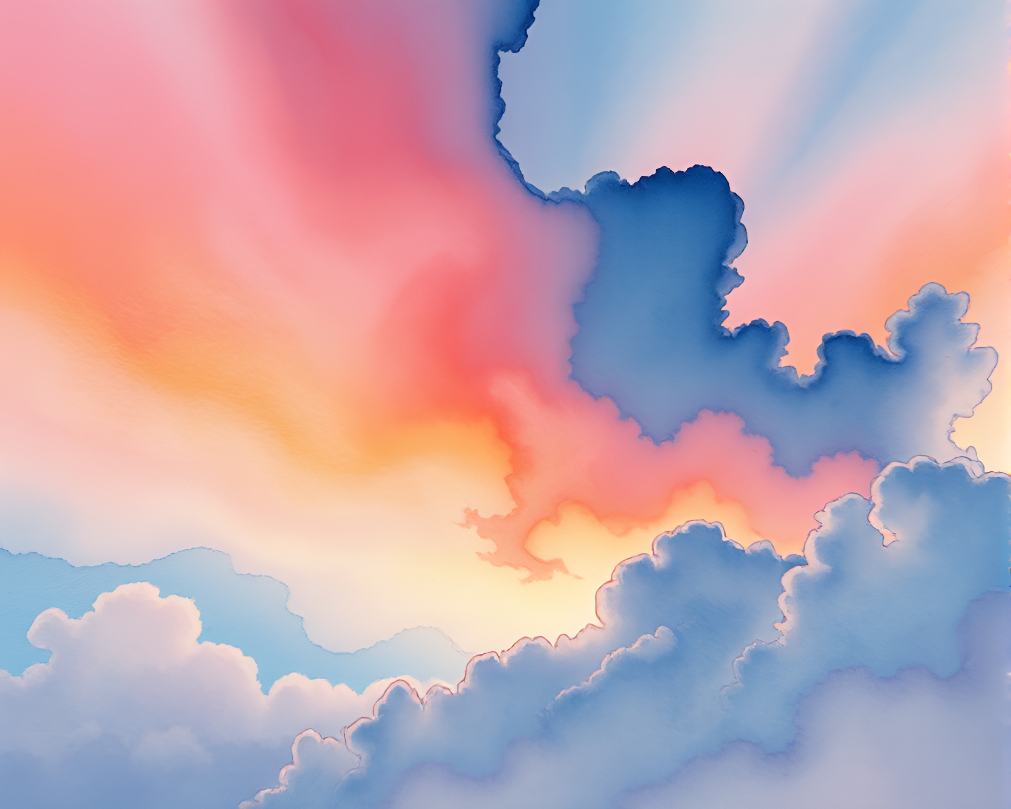Astral Projection at Sunrise: Ink Wash Close-Up – free AI stock image