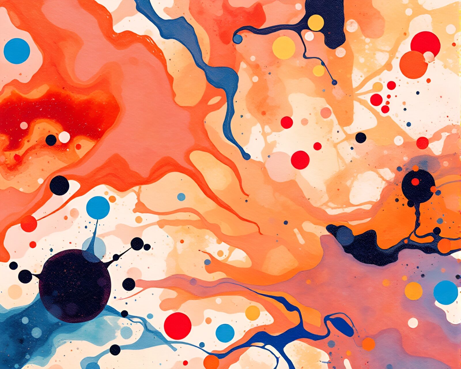 Abstract cello immersed in vibrant paint splatters and paper textures