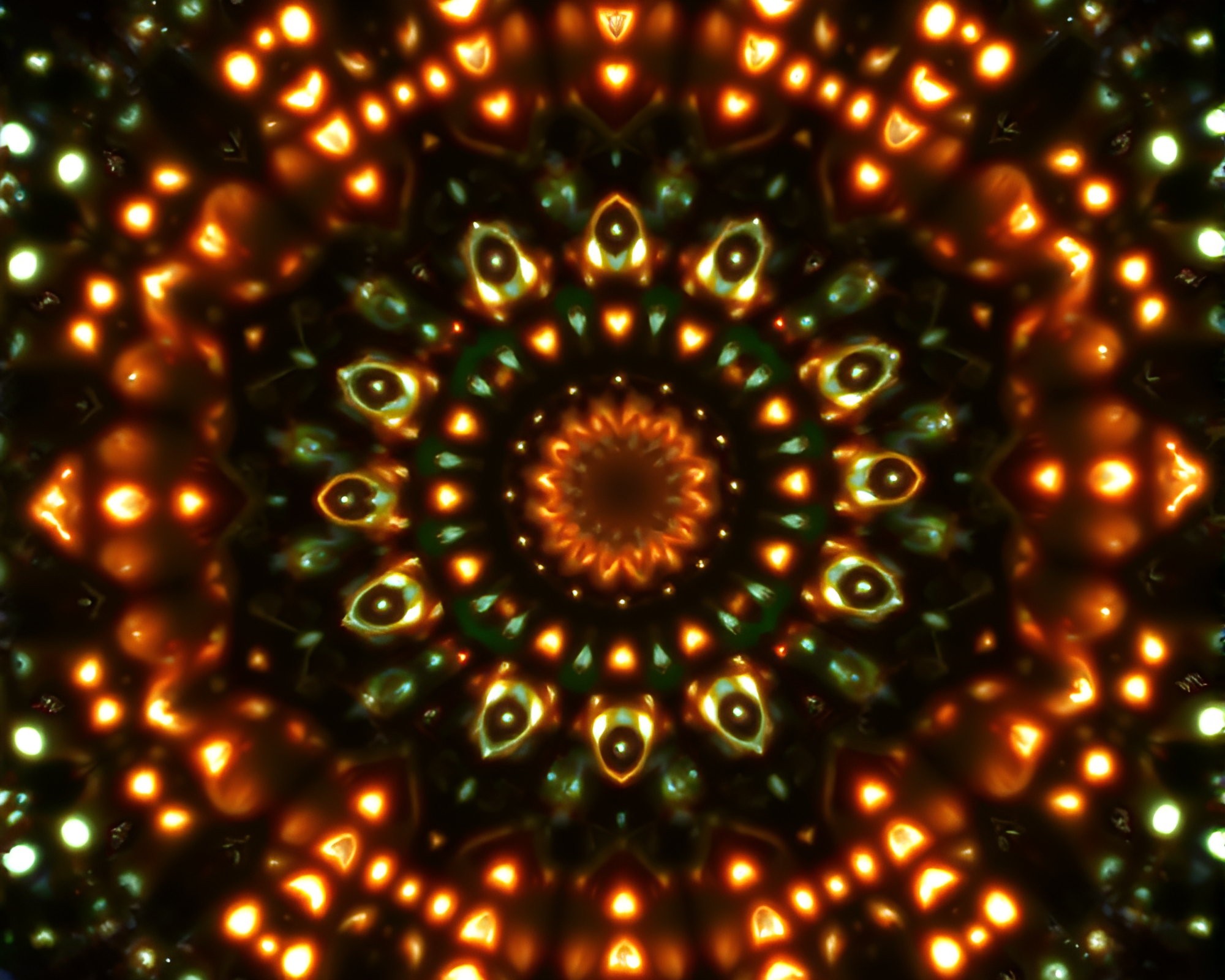 Mildew Mandala Illuminated by Torchlight – free AI stock image