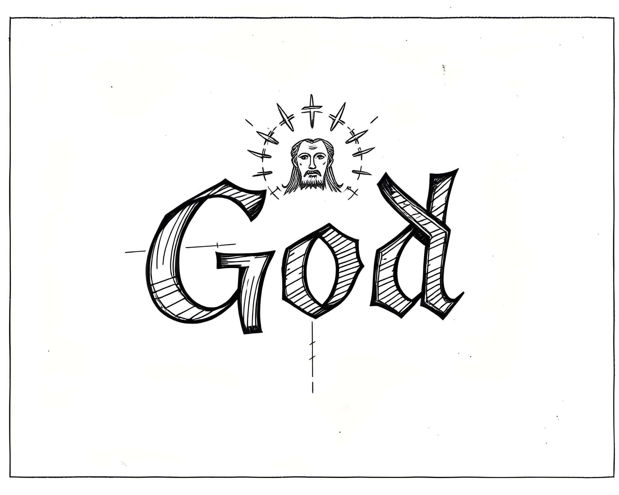 Engraved handwritten letter on grid background with god rays – free AI stock image