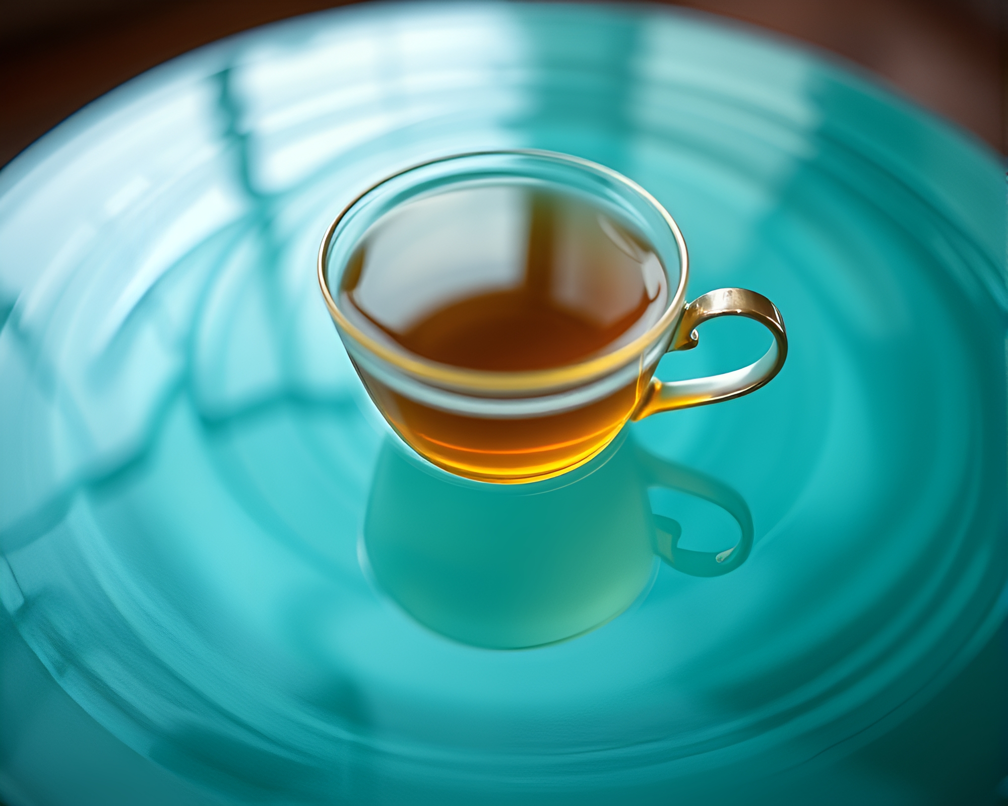 Surreal Floating Teacup in Lens Distorted Photogrammetry – free AI stock image