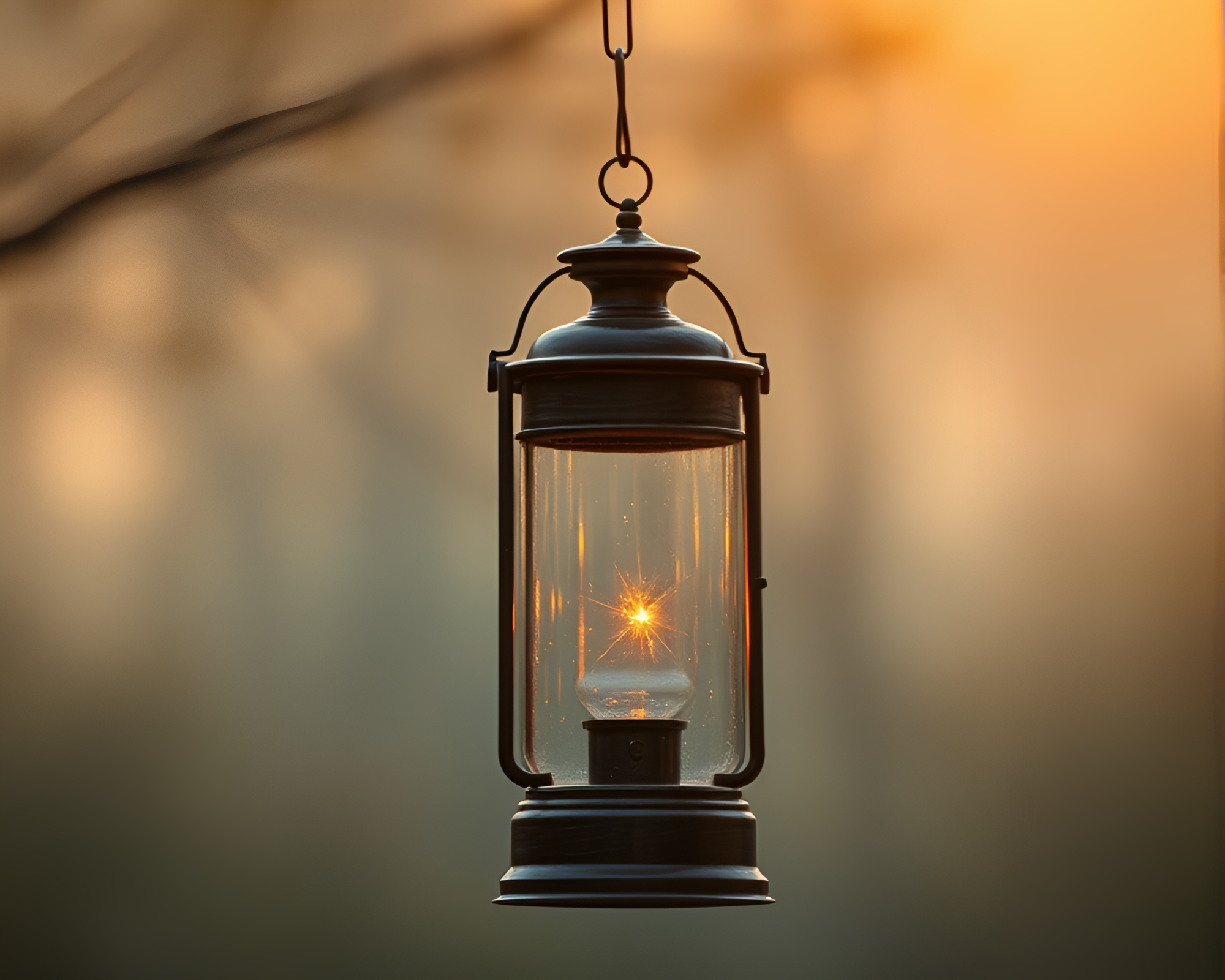 Morning Glow Lantern Pan Motion Blur Blueprint Art – free AI stock image