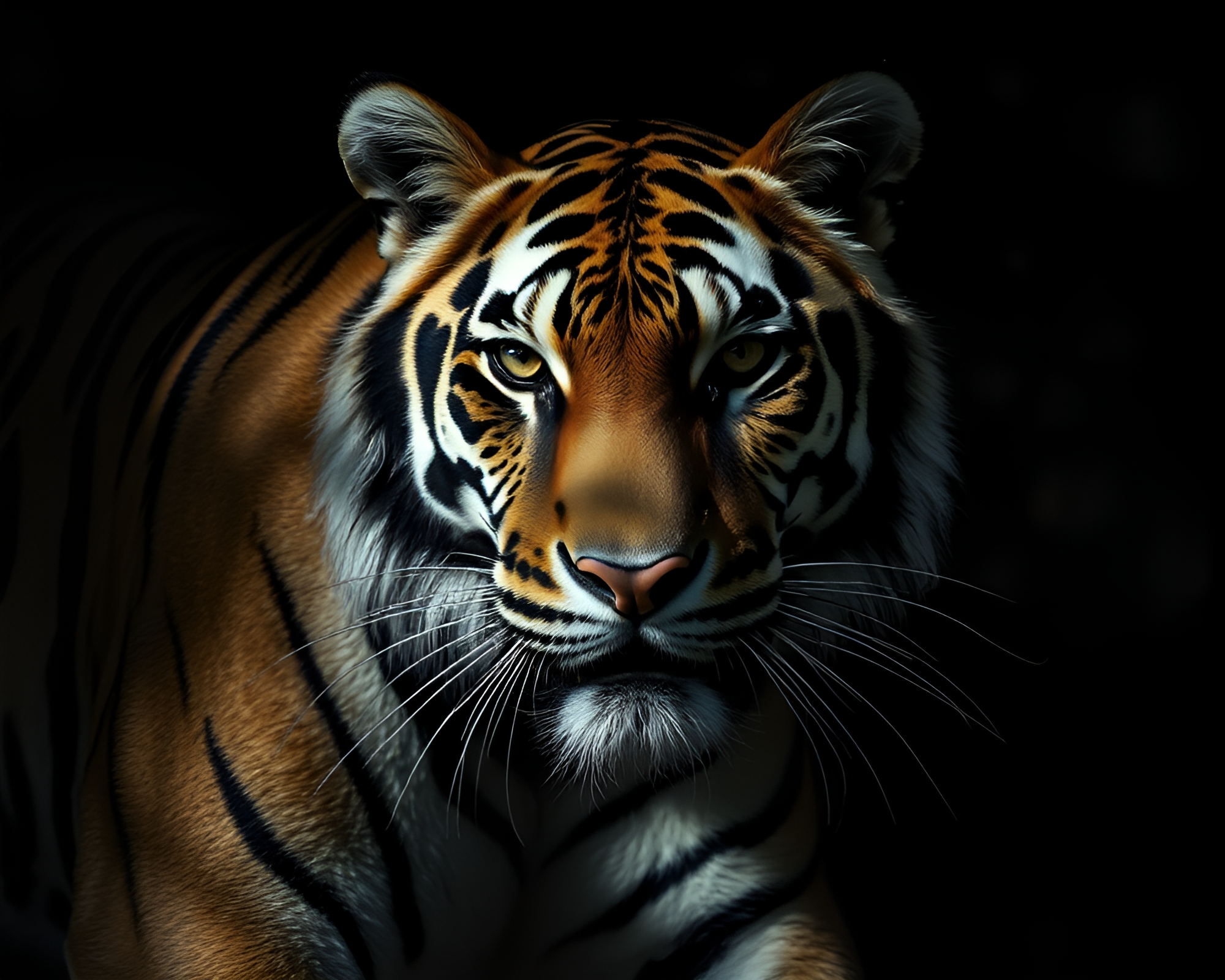Ethereal Tiger Embraced by Necromantic Shadows – free AI stock image