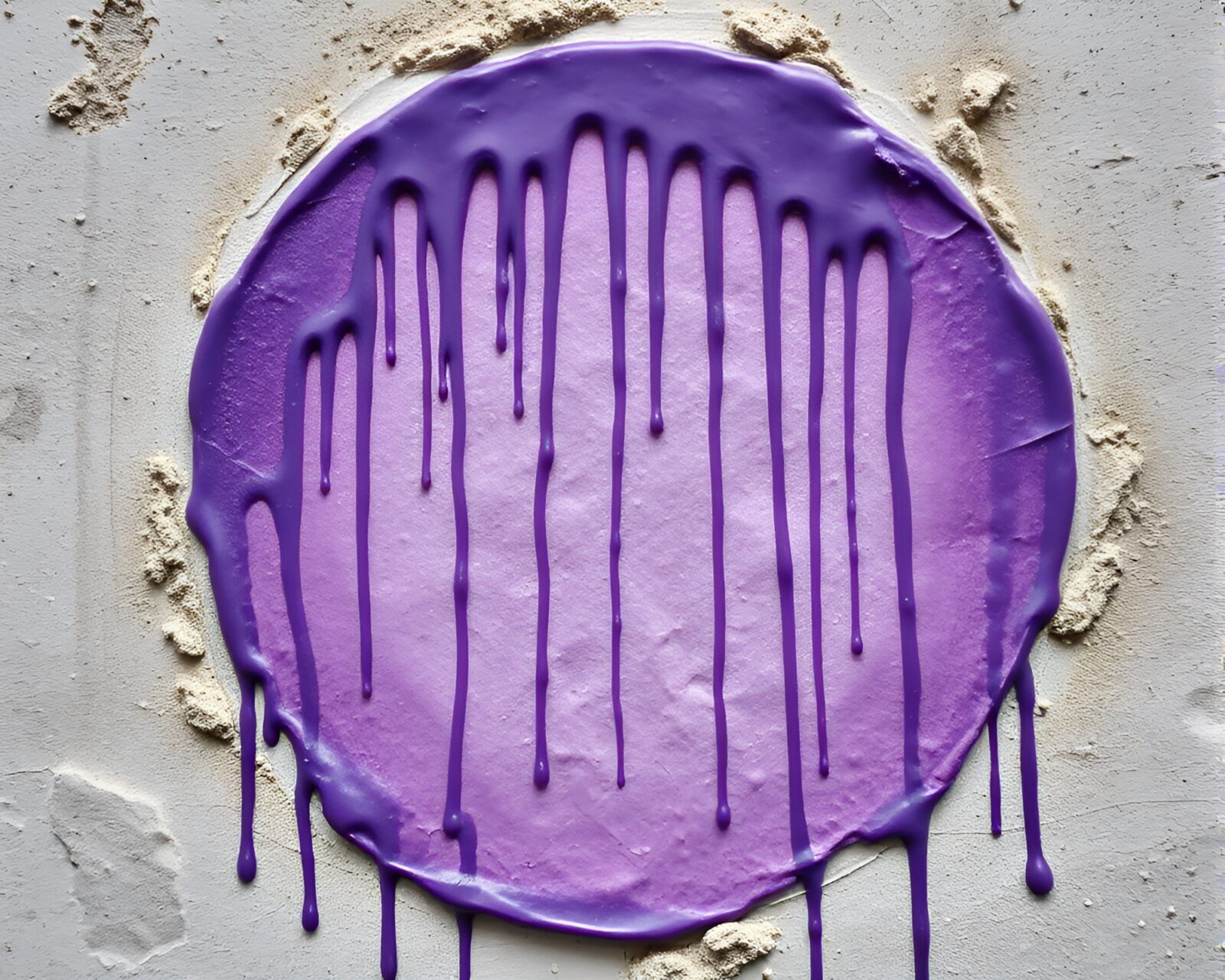 Stunning stereograph of an amethyst stone circle with paint drips