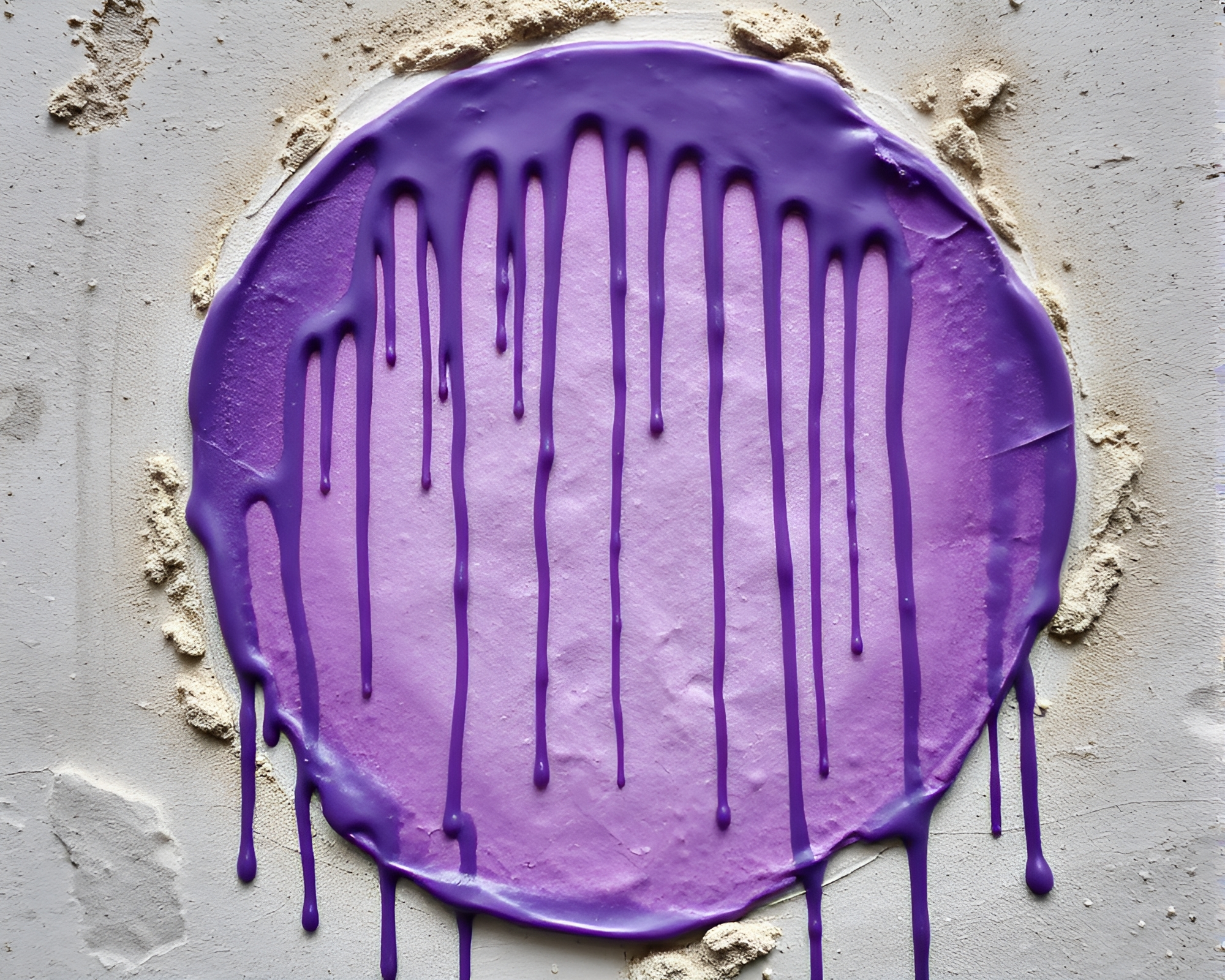 Amethyst Stone Circle Glowing with Paint Drips – free AI stock image