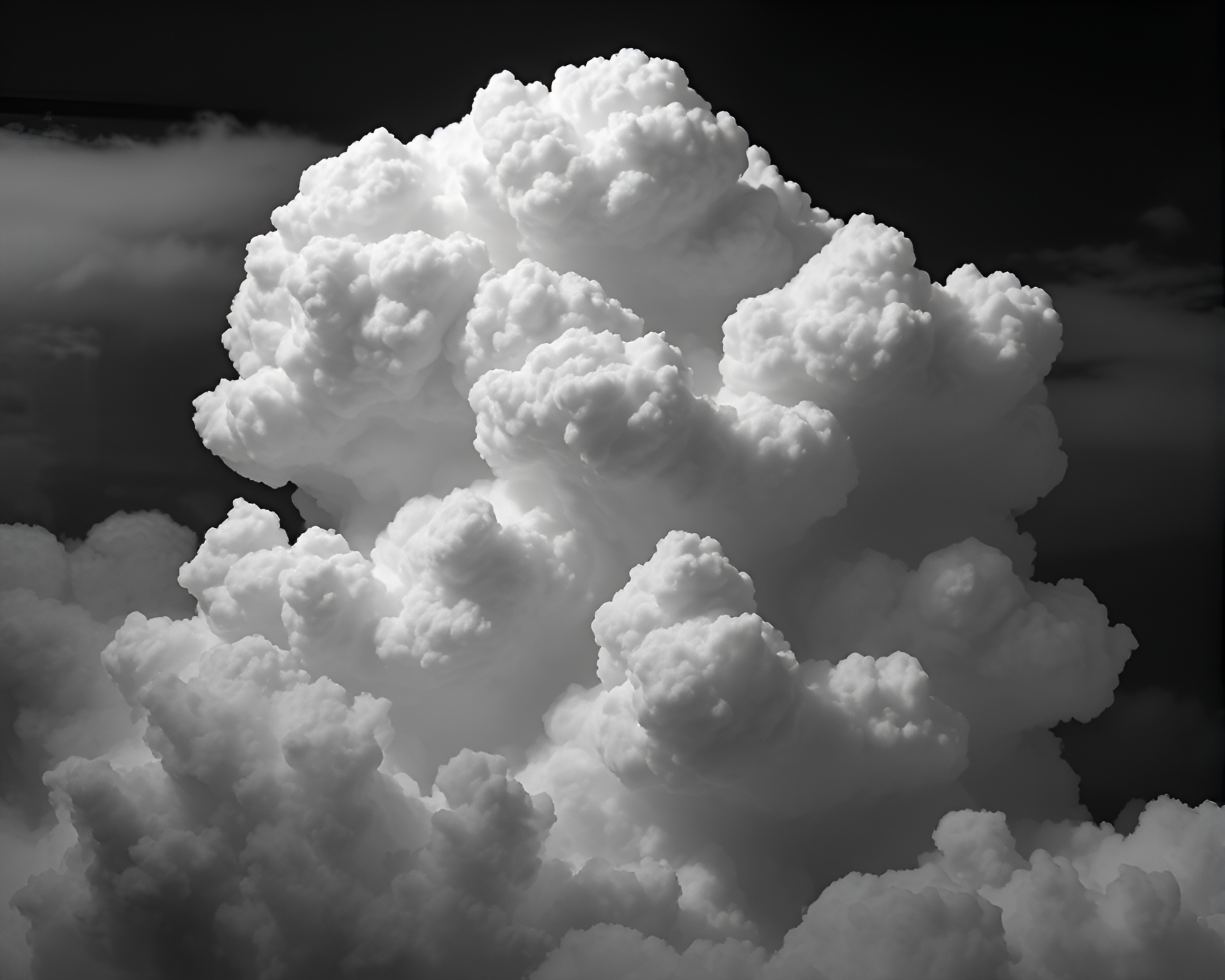 Ethereal Clouds Infused with Dark Bio-Printing Technology – free AI stock image