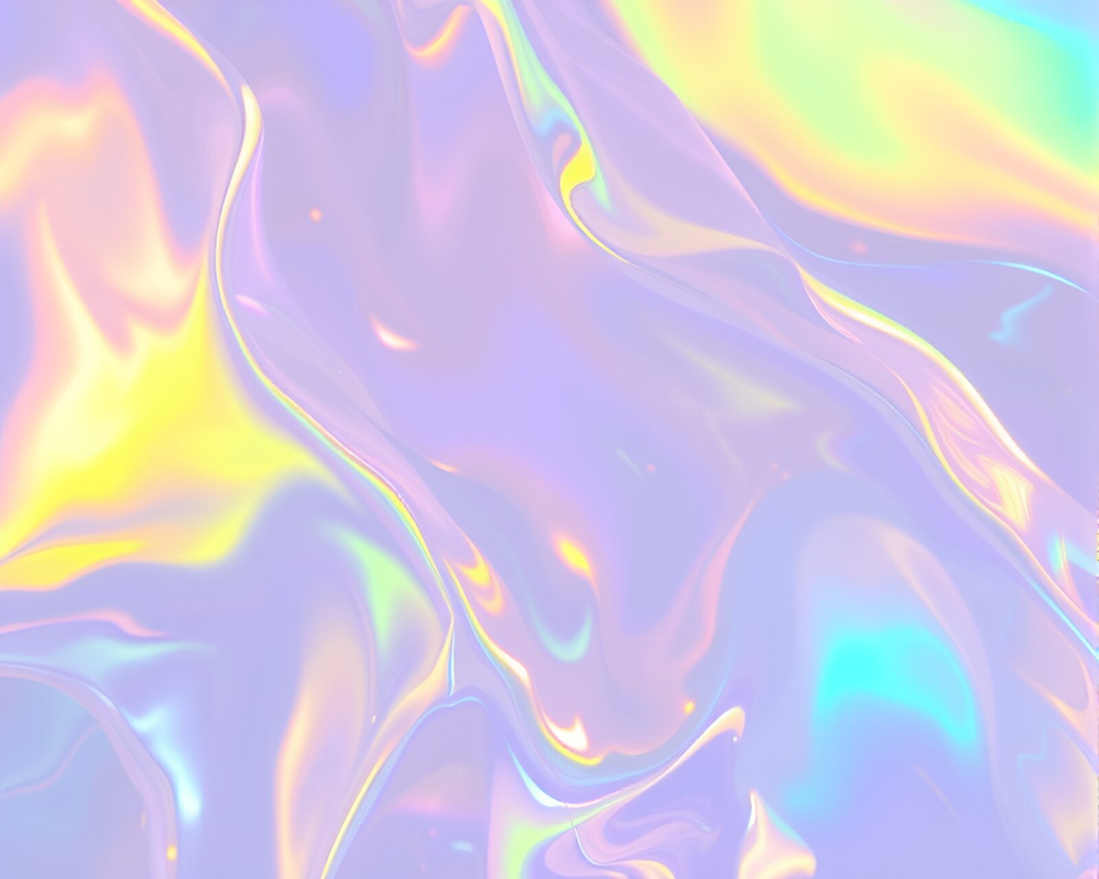 Mystical holographic display with soap film iridescence in low saturation
